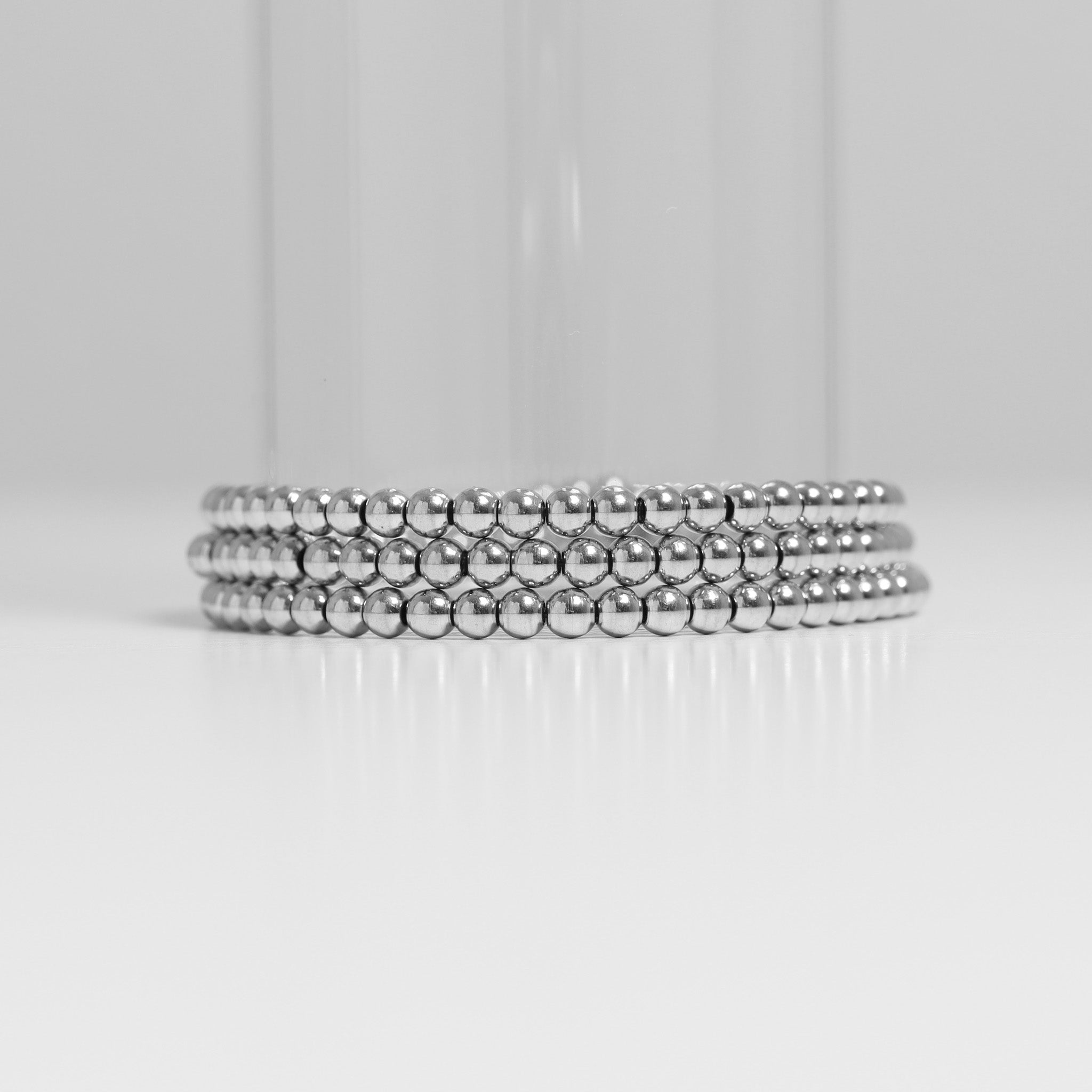 Stainless Steel Metal Bead Stretch Bracelet / SBB0341、mySite、dreamappss