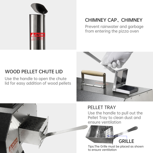 Semi-Automatic Black 12 Outdoor Pizza Oven Portable Wood Fired Pizza Oven Outdoor Cooking Pizza Maker Portable Pizza Oven for Authentic Stone Baked Pizzas、、eastwooduniform