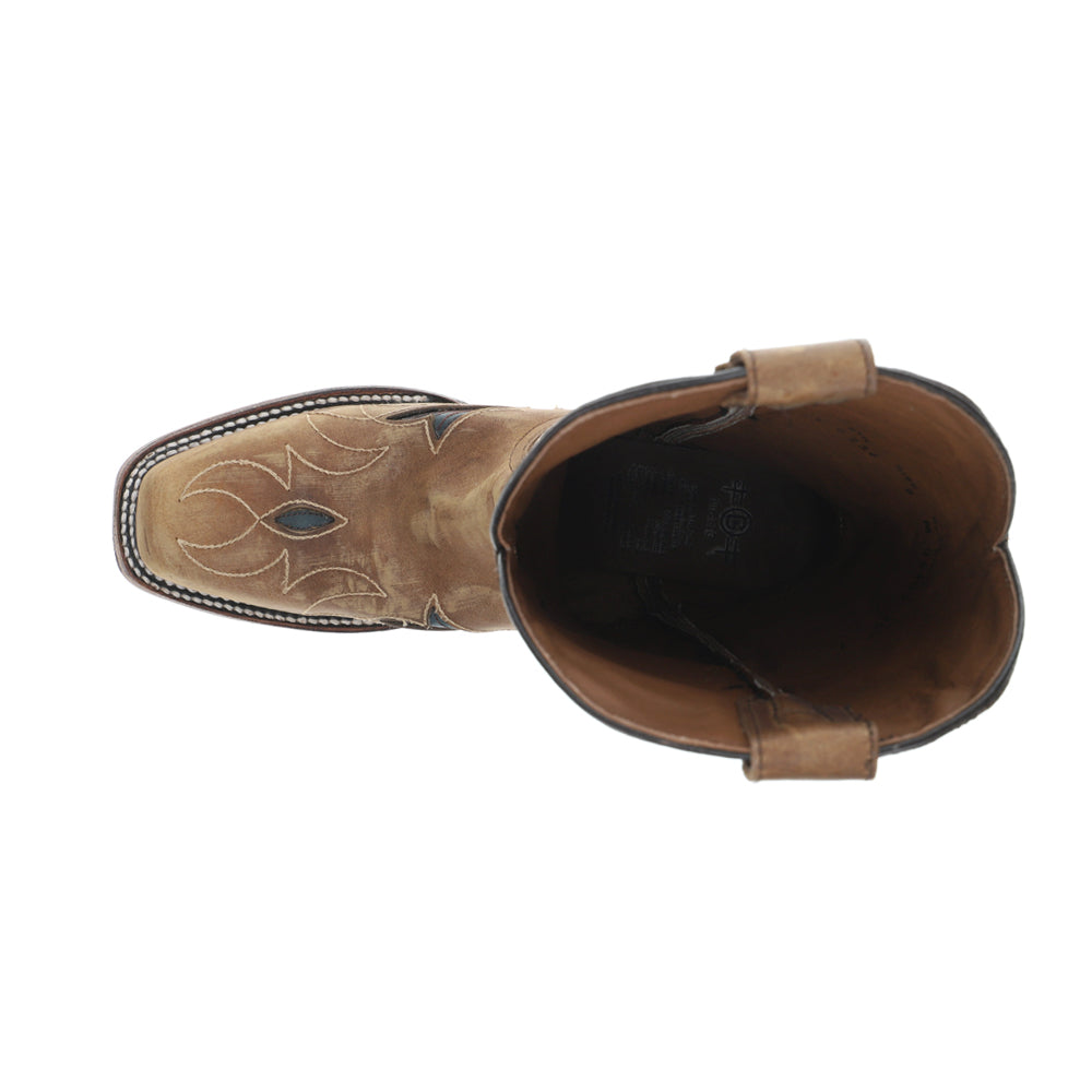 Sand Flower Inlay Embroidered Square Toe Pull On Cowboy Boots、mySite、gtrtttuynbv