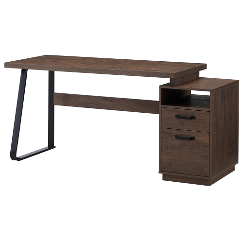 Home Office Computer Desk with Drawers/Hanging Letter-size Files, 65 inch Writing Study Table with Drawers、、casual