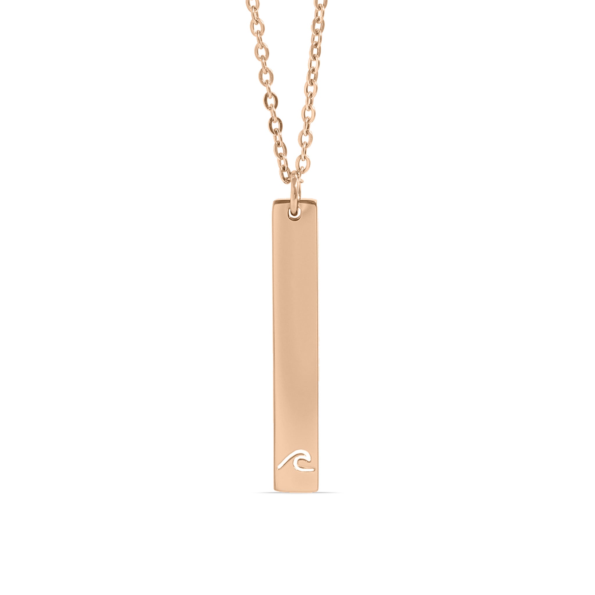 18K PVD Coated Wave Cutout Vertical Stainless Steel Bar Necklace / SBB0298、mySite、dreamappss