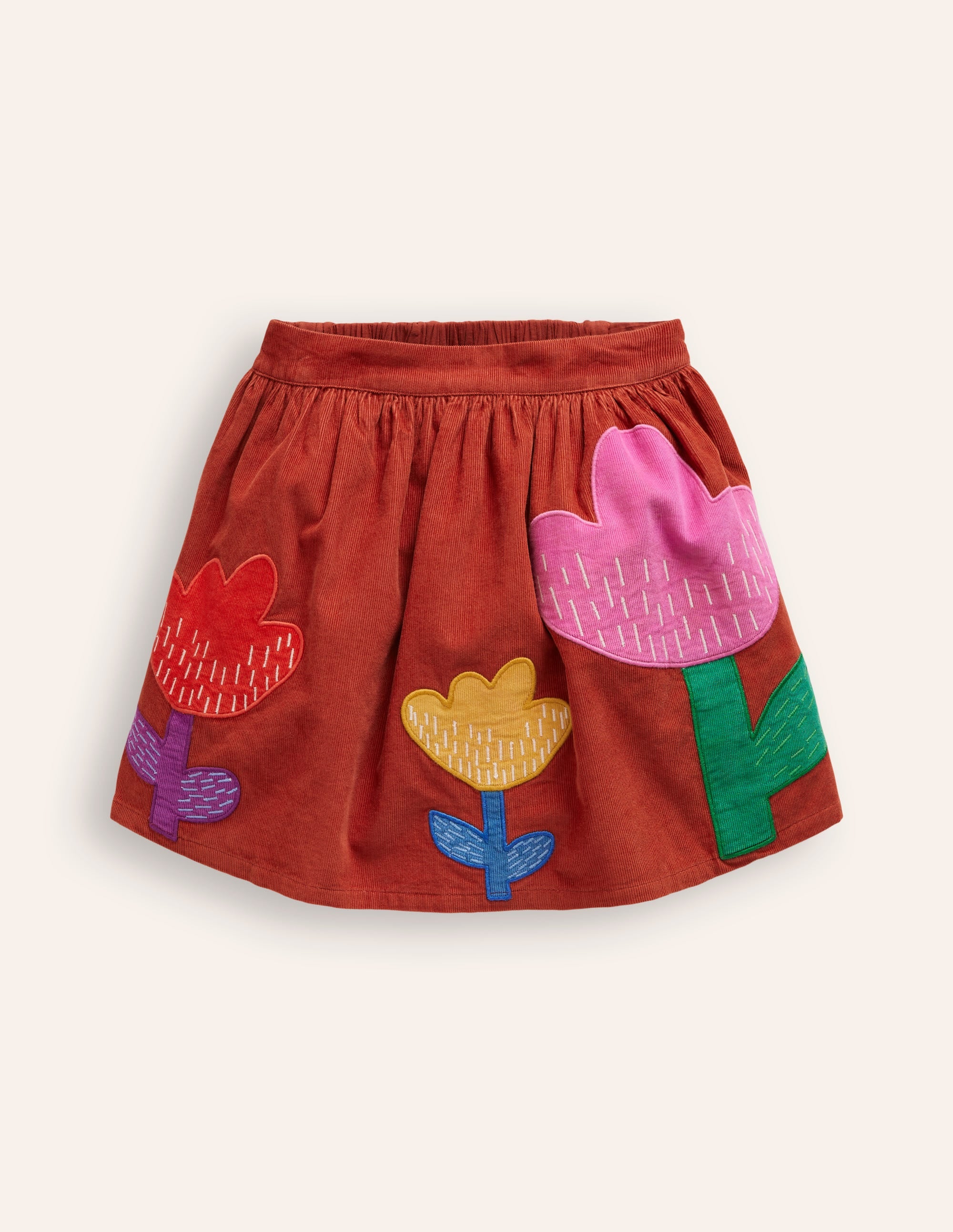  Appliqué Skirt-Roasted Chestnut Tulip Cord、mySite、ashleygrahame