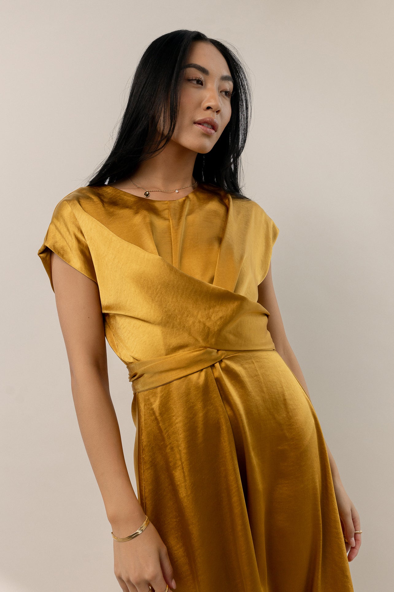  Rosalind Midi Dress in Mustard - FINAL SALE、mySite、merchandisen