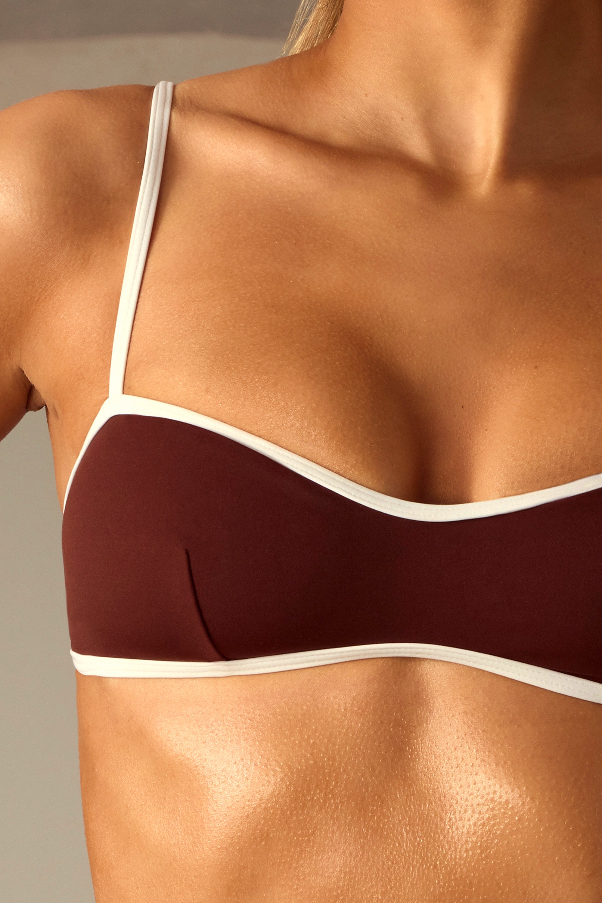 Open Back Bikini Top in Brown、mySite、solidvoid