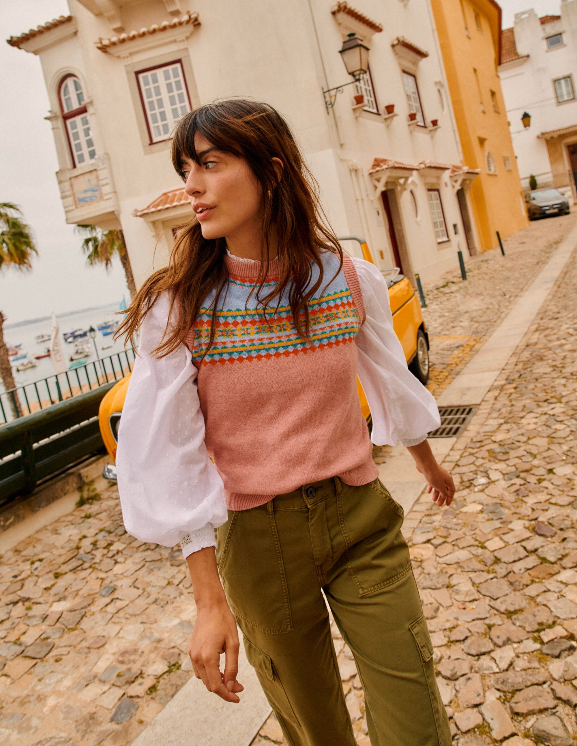  Edie Fair Isle Sweater Vest-Pink Fair Isle、mySite、ashleygrahame