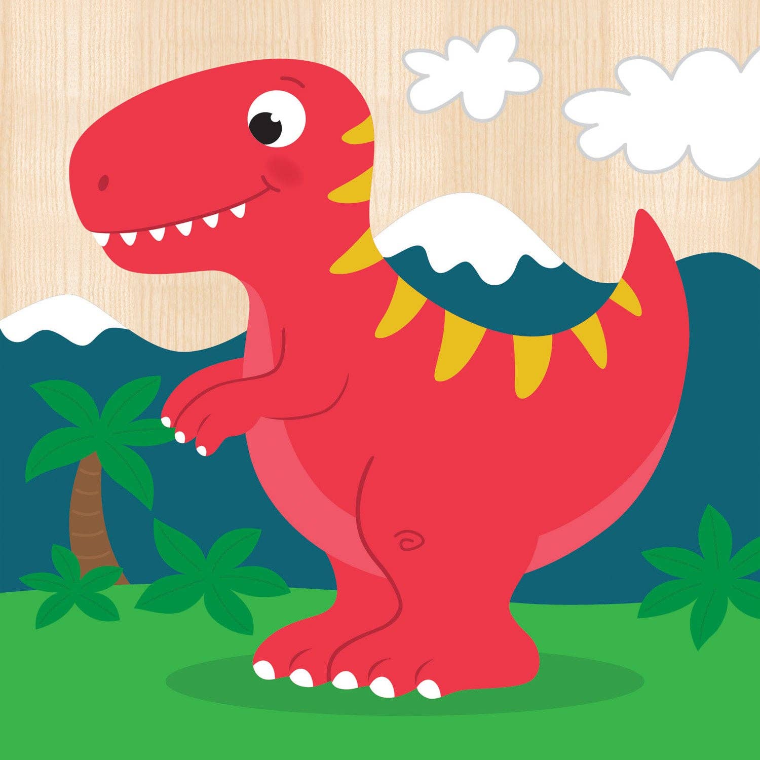 Chunky Wood Puzzles - Kids 4 Pack-Farm, Dinosaur & Garden Bugs、mySite、g9winljtr