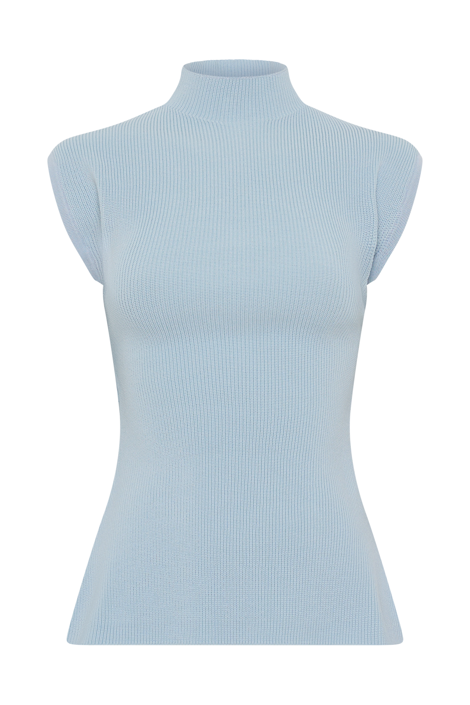 Maxine Knit Open Back Top - Light Blue、mySite、solidvoid