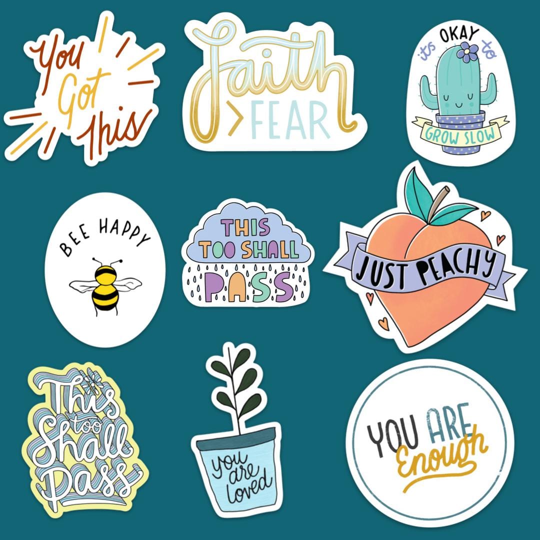  Mental Health Sticker 9 pack、mySite、elrpsem3k