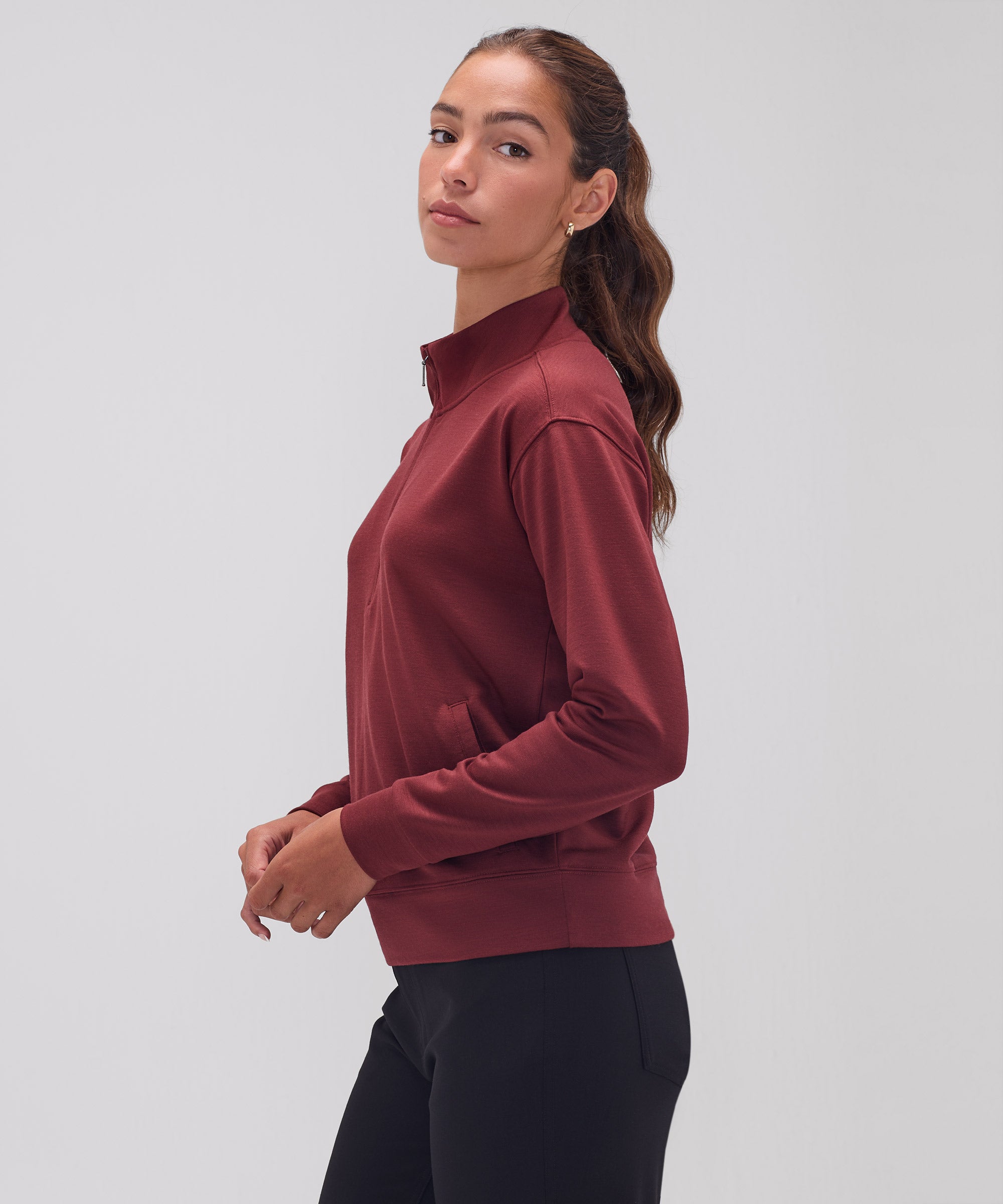 Women's Merino Transit Quarter Zip、mySite、noshort