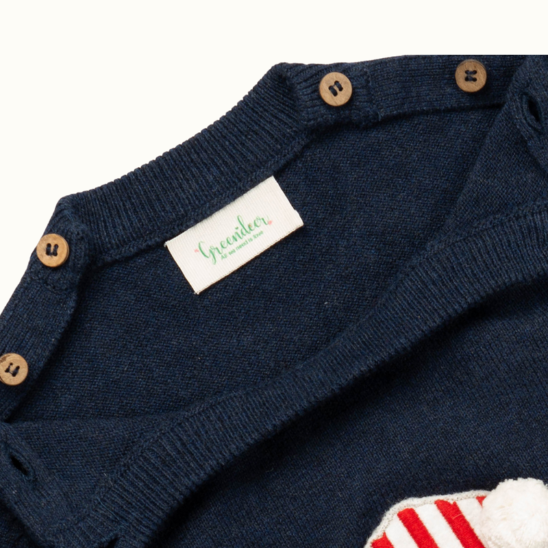 Cotton Sweater, Lower & Cap Set | Secret Santa Printed | Navy Blue & Pink | Set of 3、mySite、camillekostekn