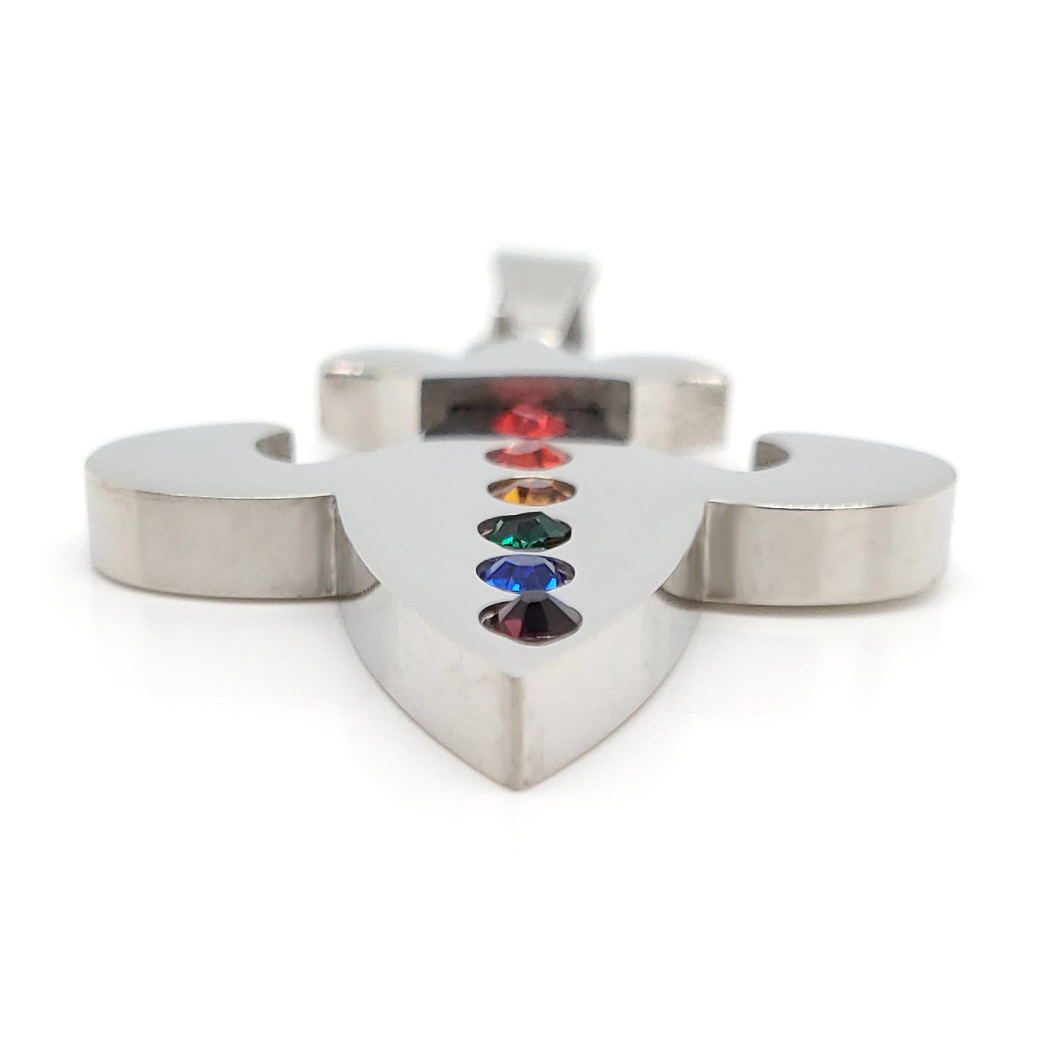 Stainless Steel Cubic Zirconia Rainbow Fleur de Lis Pendant / GPP4362、mySite、dreamappss
