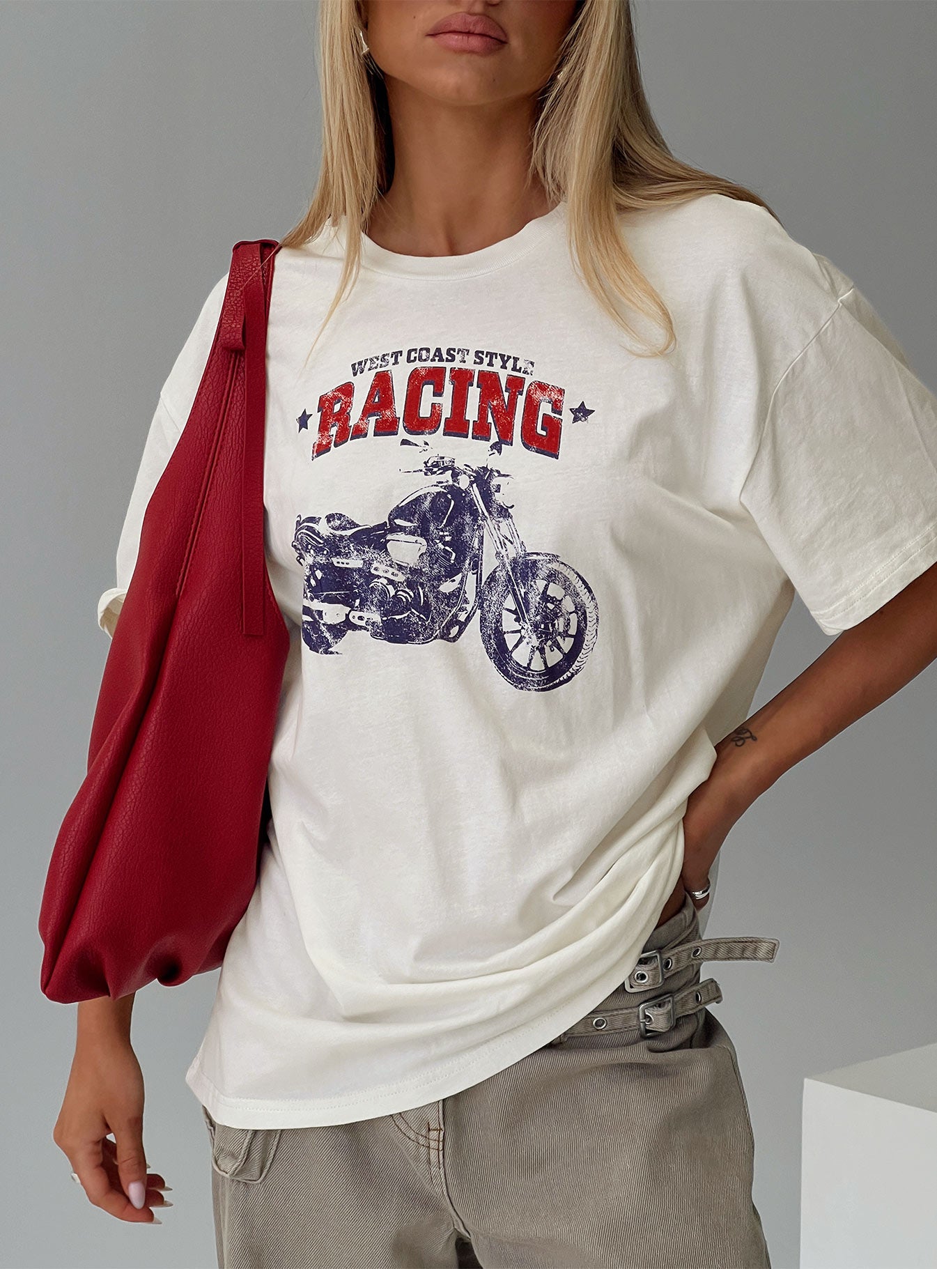 West Coast Style Oversized Tee White、mySite、solidvoid