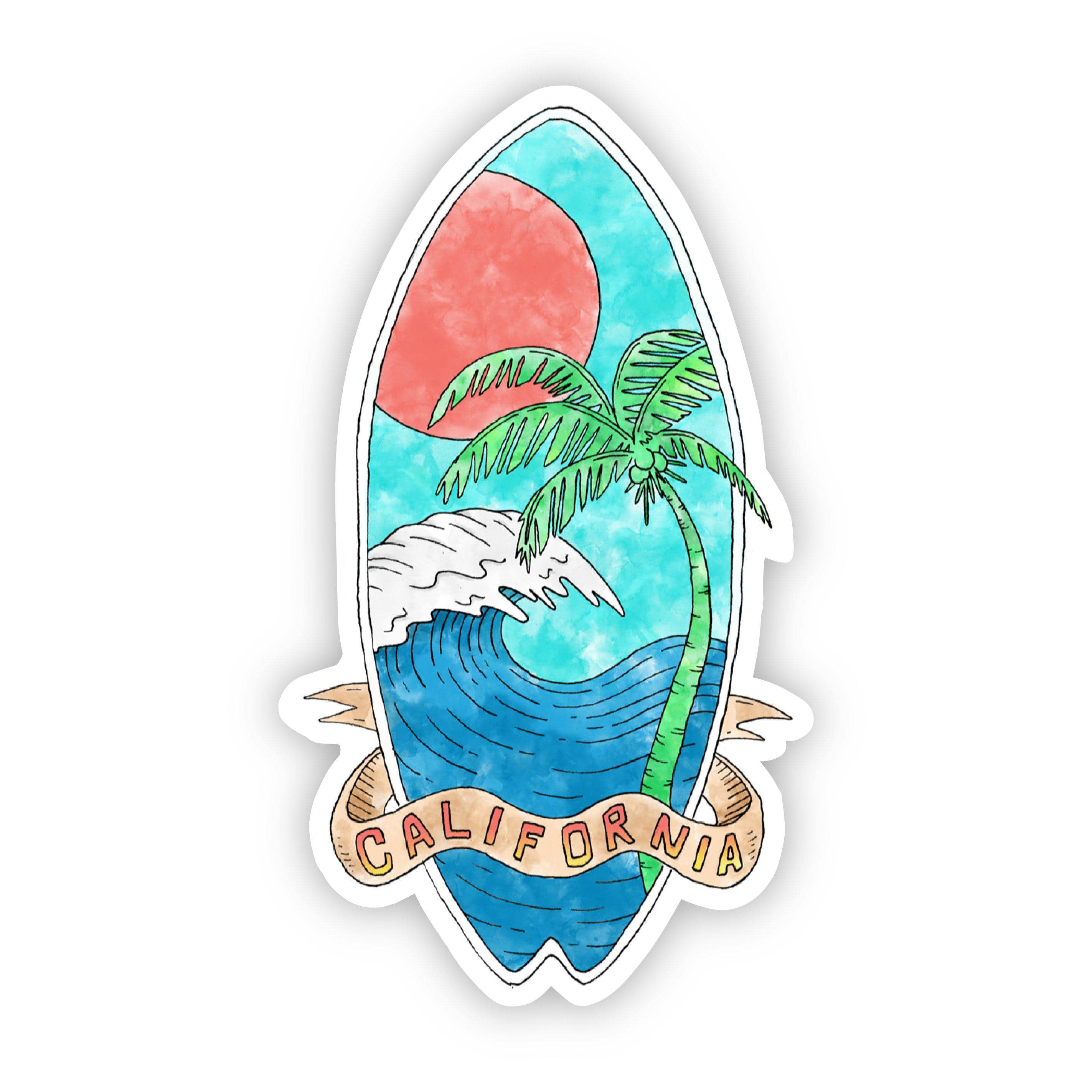  California Waves Sticker - Watercolor、mySite、elrpsem3k