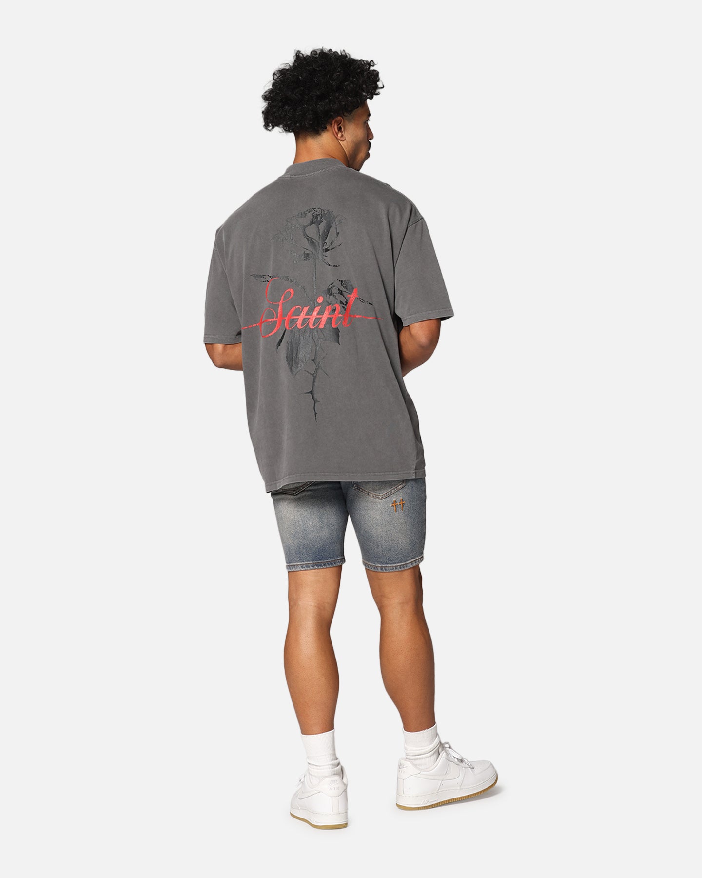 Saint Morta St Valentine Mock Neck T-Shirt Washed Charcoal、mySite、zt4zffjzw