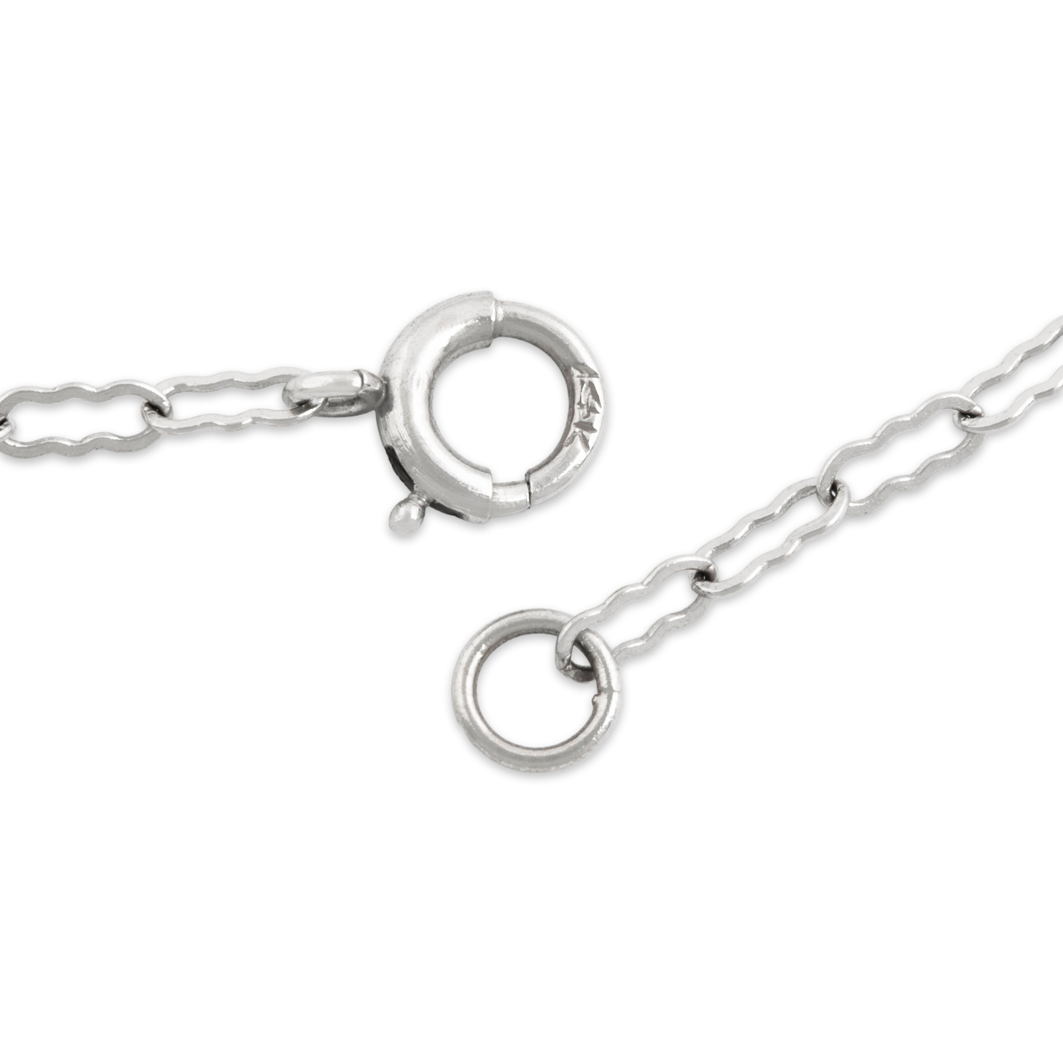 Antique Art Deco 14k White Gold Diamond Camphor Glass Geometric Necklace 16、mySite、hinf8tx79