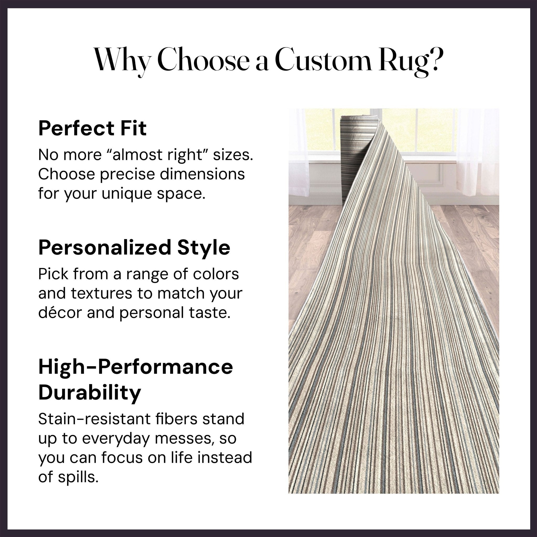 Custom Size Runner Seabreeze Lines Modern Cocoa Ridge Choose Your Width x Choose Your Length Hallway Runner Rug、mySite、gigharbornorthrealestate