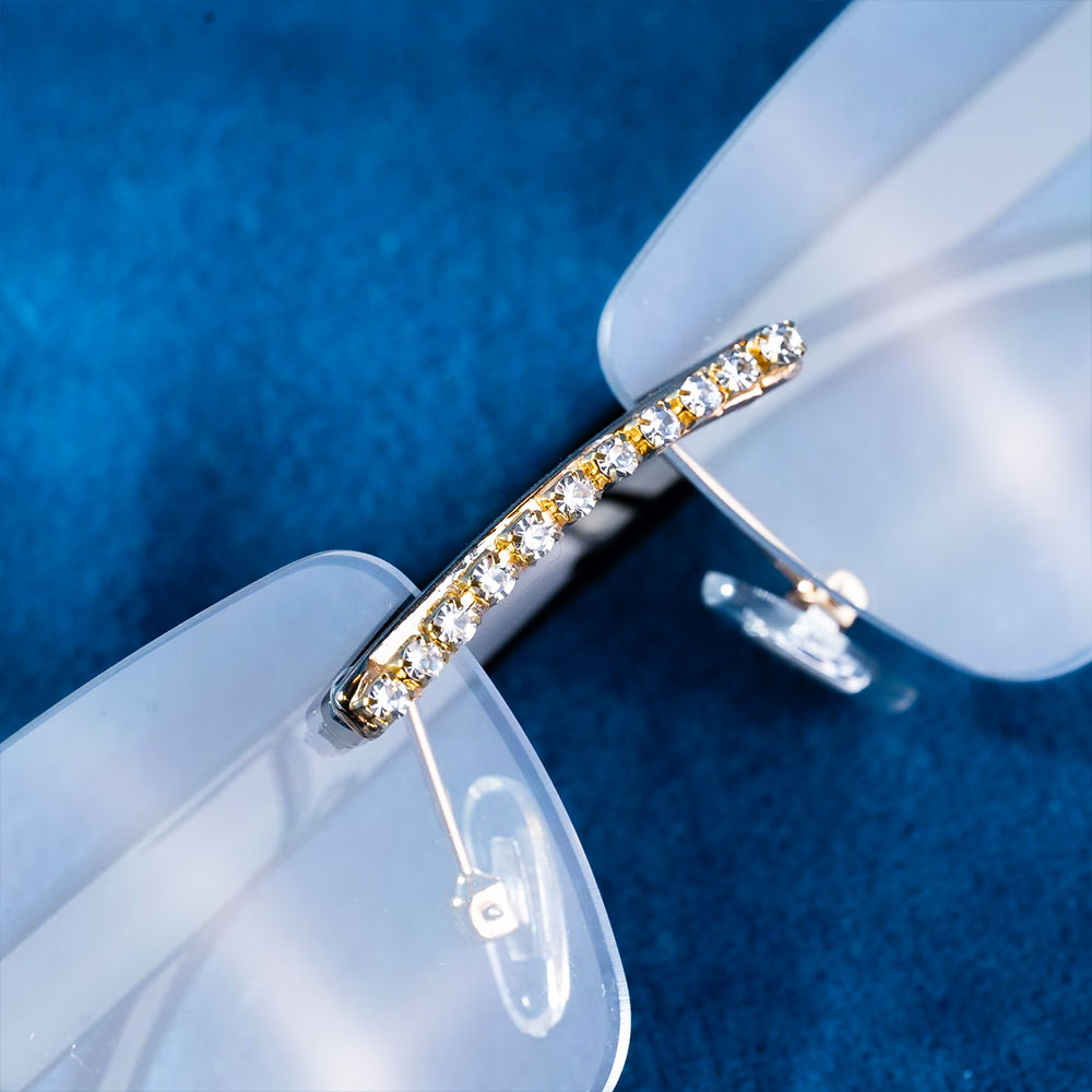 Moissanite Rimless Sunglasses 14K Gold、mySite、hinf8tx79