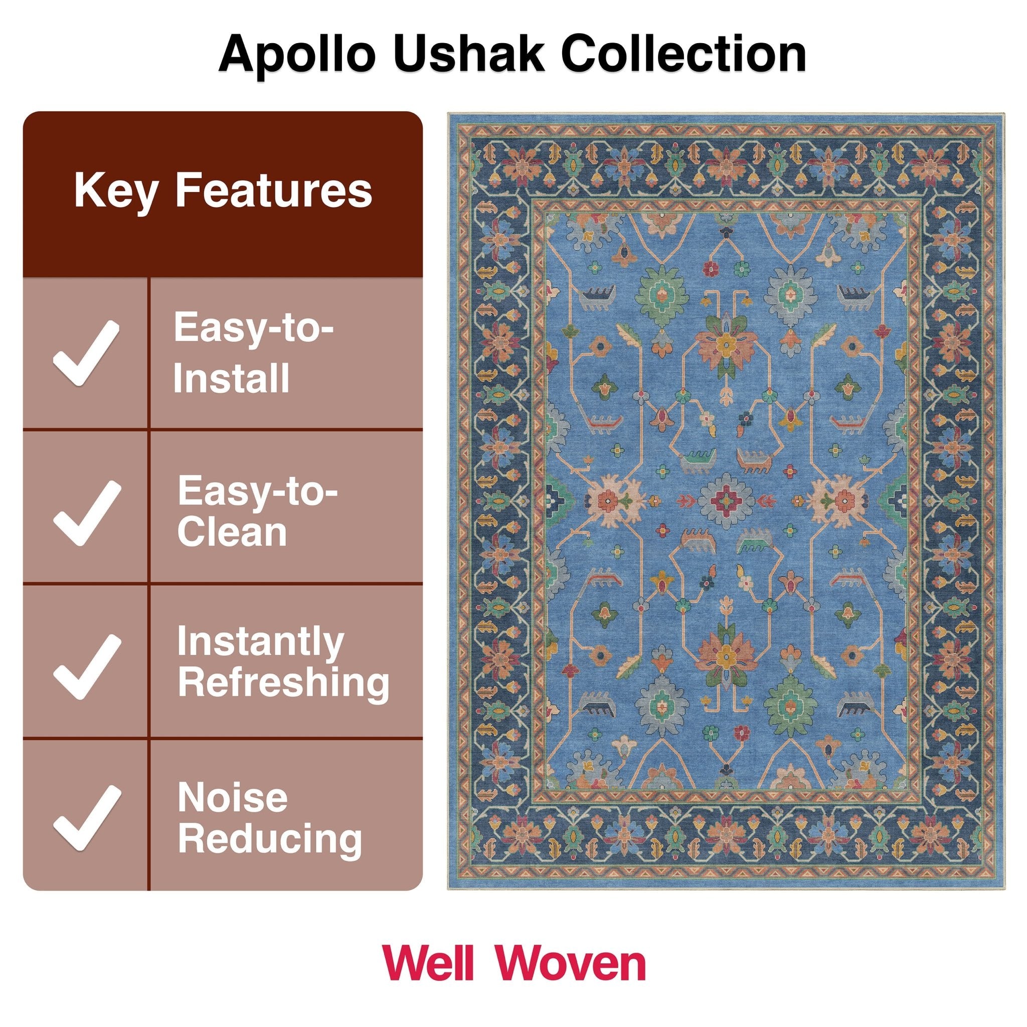 Antalya Modern Vintage Boho Rug for Living Room Bedroom Dining Room ,Easy Clean、mySite、gigharbornorthrealestate