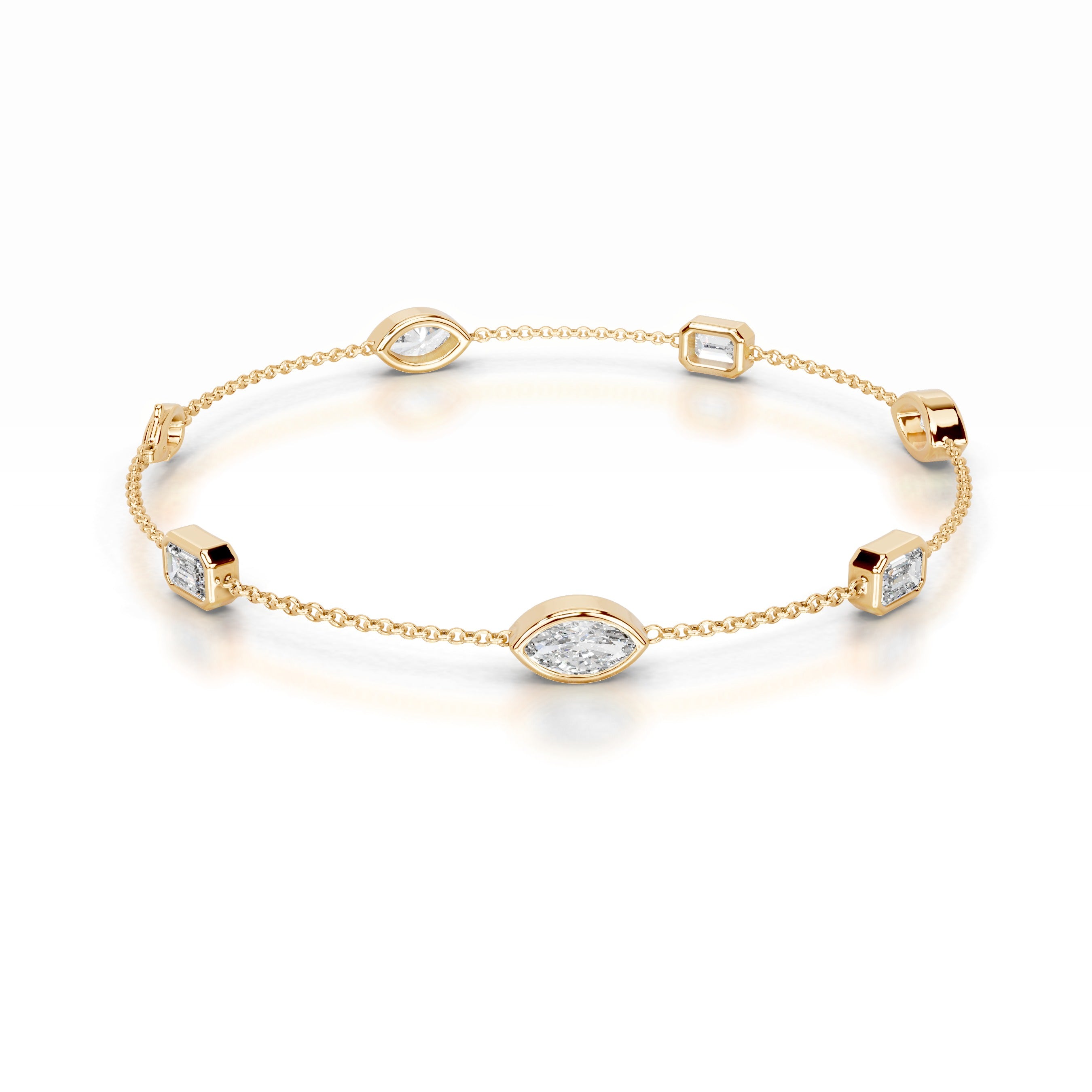 Heather Lab Grown Diamond Chain Bracelet - 18K Yellow Gold、mySite、hinf8tx79