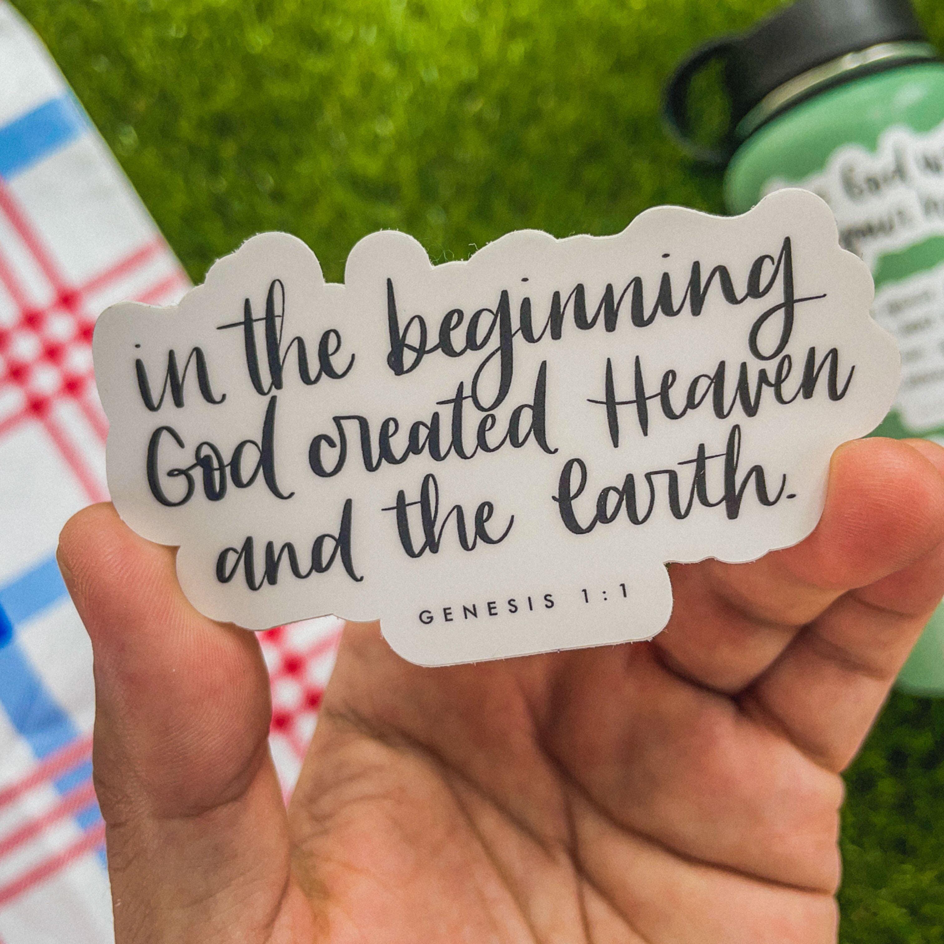  In the Beginning God Created Heaven and the Earth - Genesis 1:1 Sticker、mySite、elrpsem3k