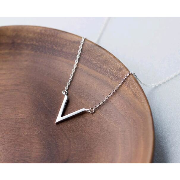 V Dainty Sterling Silver Necklace perfect for Vegans!、mySite、g9winljtr
