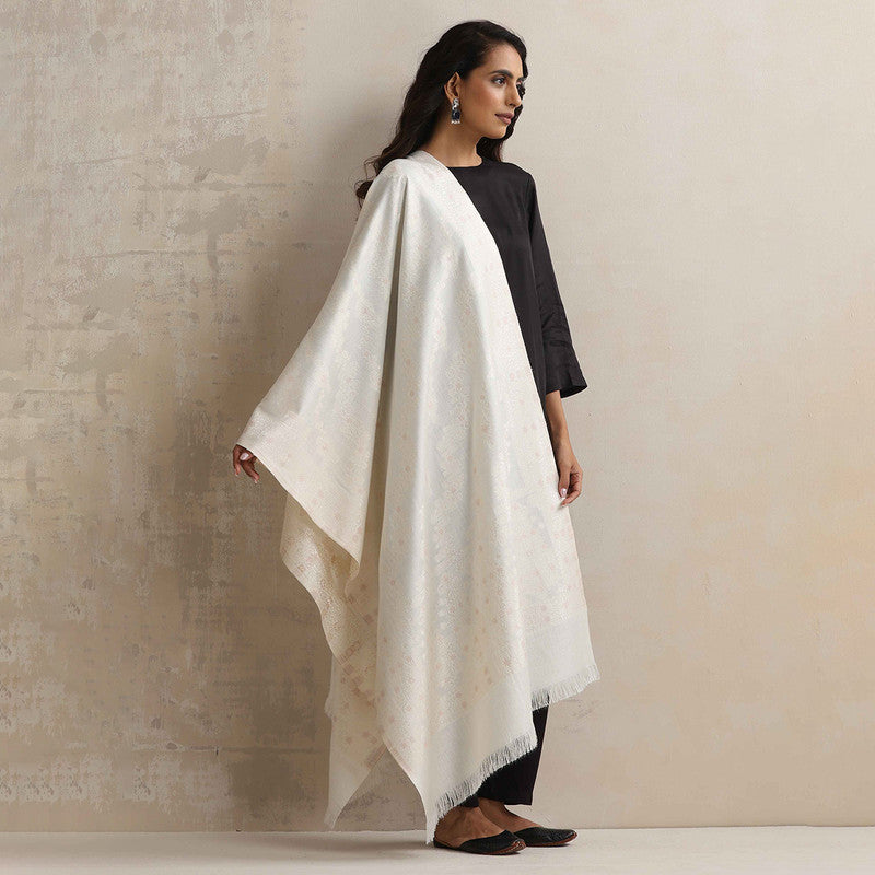 Woolen Printed Stole | Off White、mySite、camillekostekn