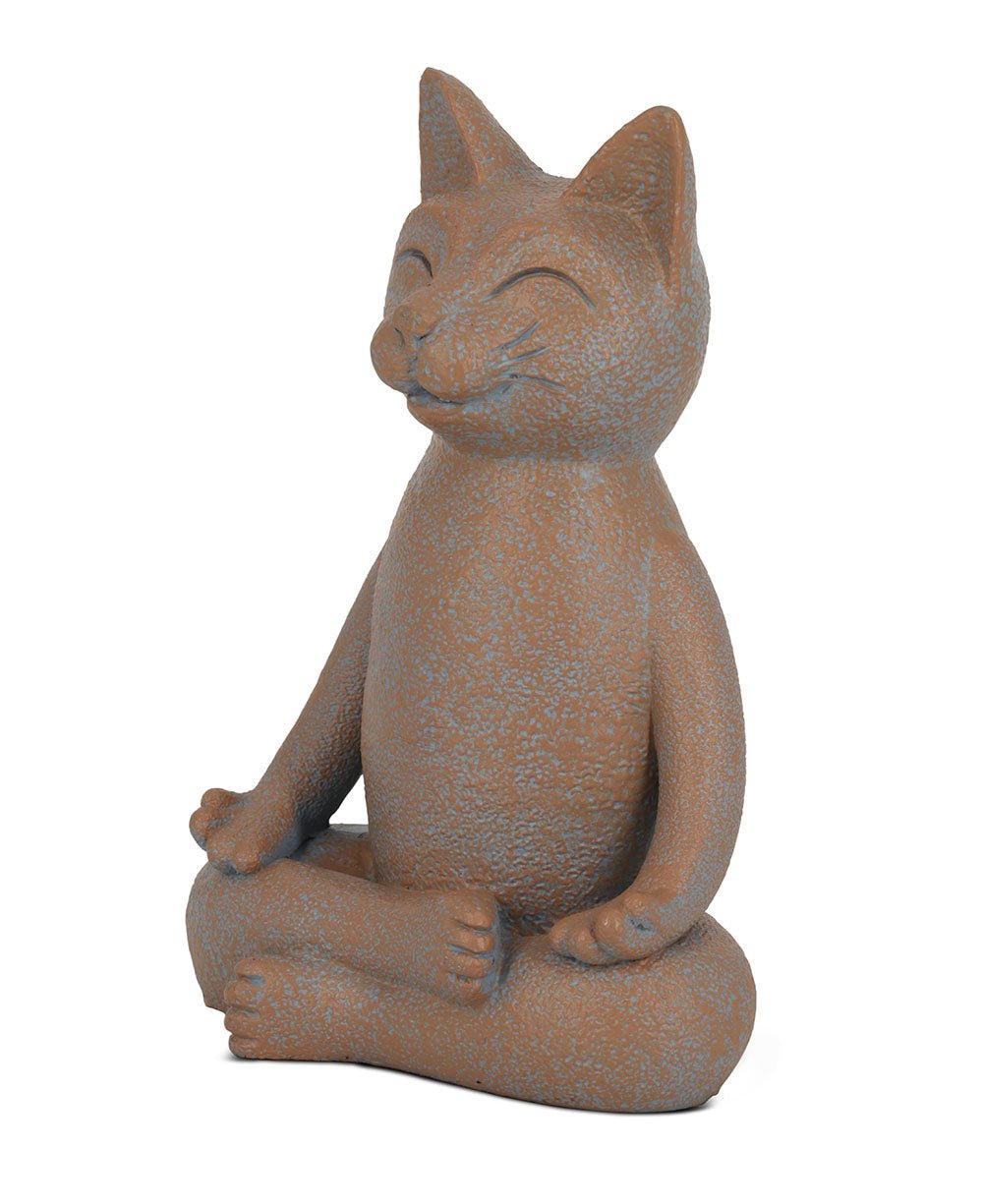 Meditating Cat Statue, Textured Finish、mySite、topwebapps