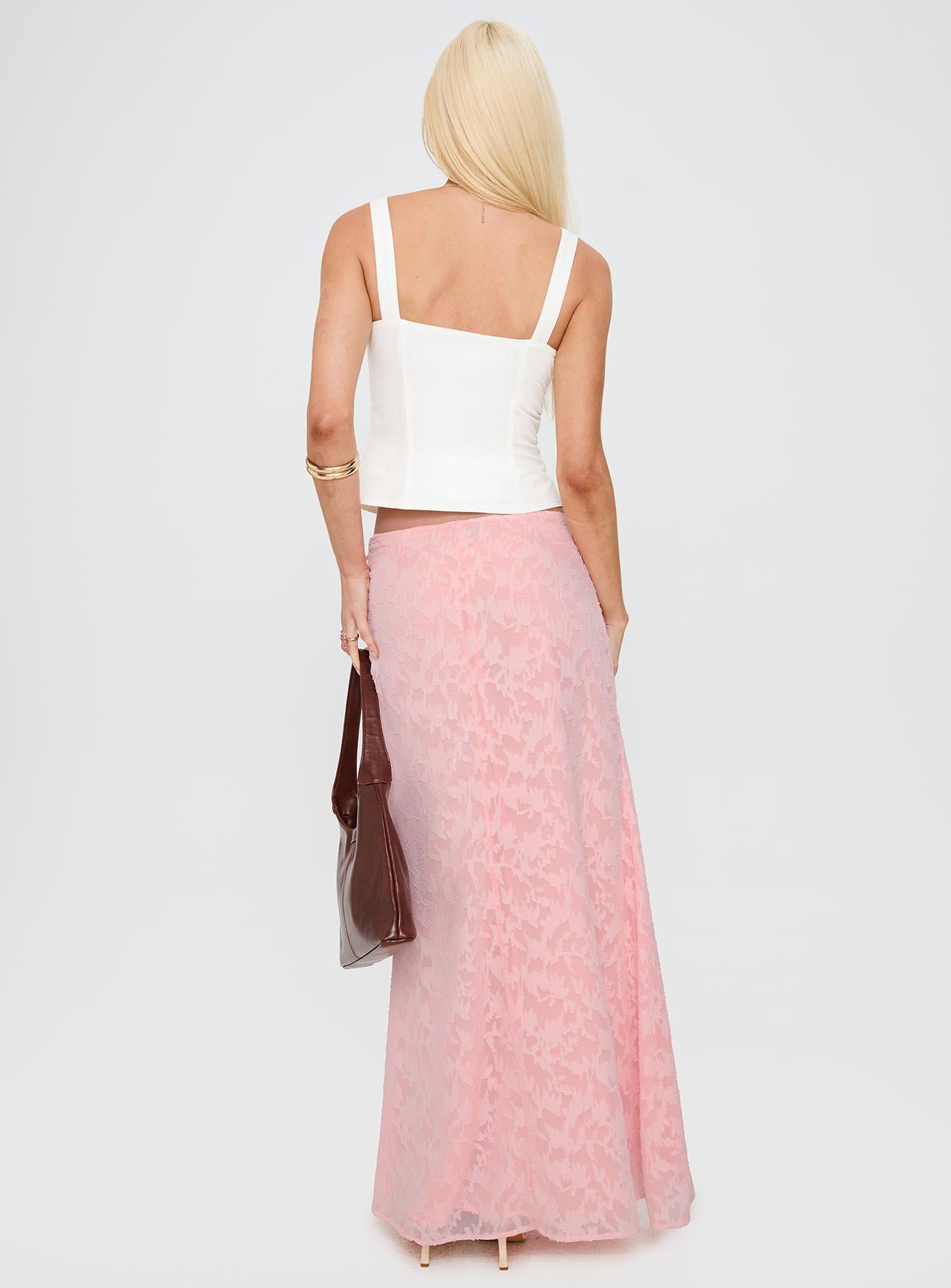 Youthful Spirit Lace Maxi Skirt Pink、mySite、solidvoid