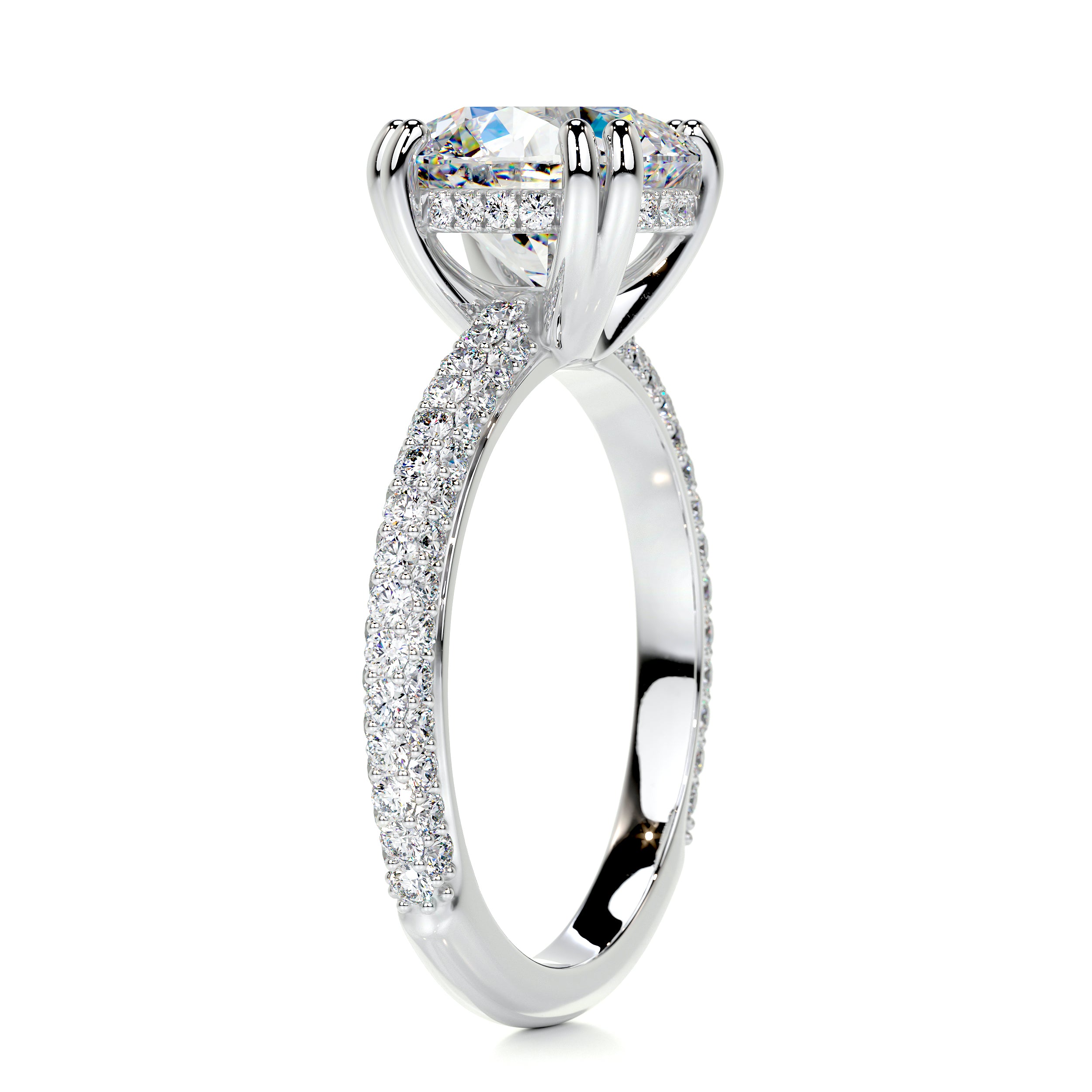 Lorena Moissanite & Diamond Ring -18K White Gold、mySite、hinf8tx79