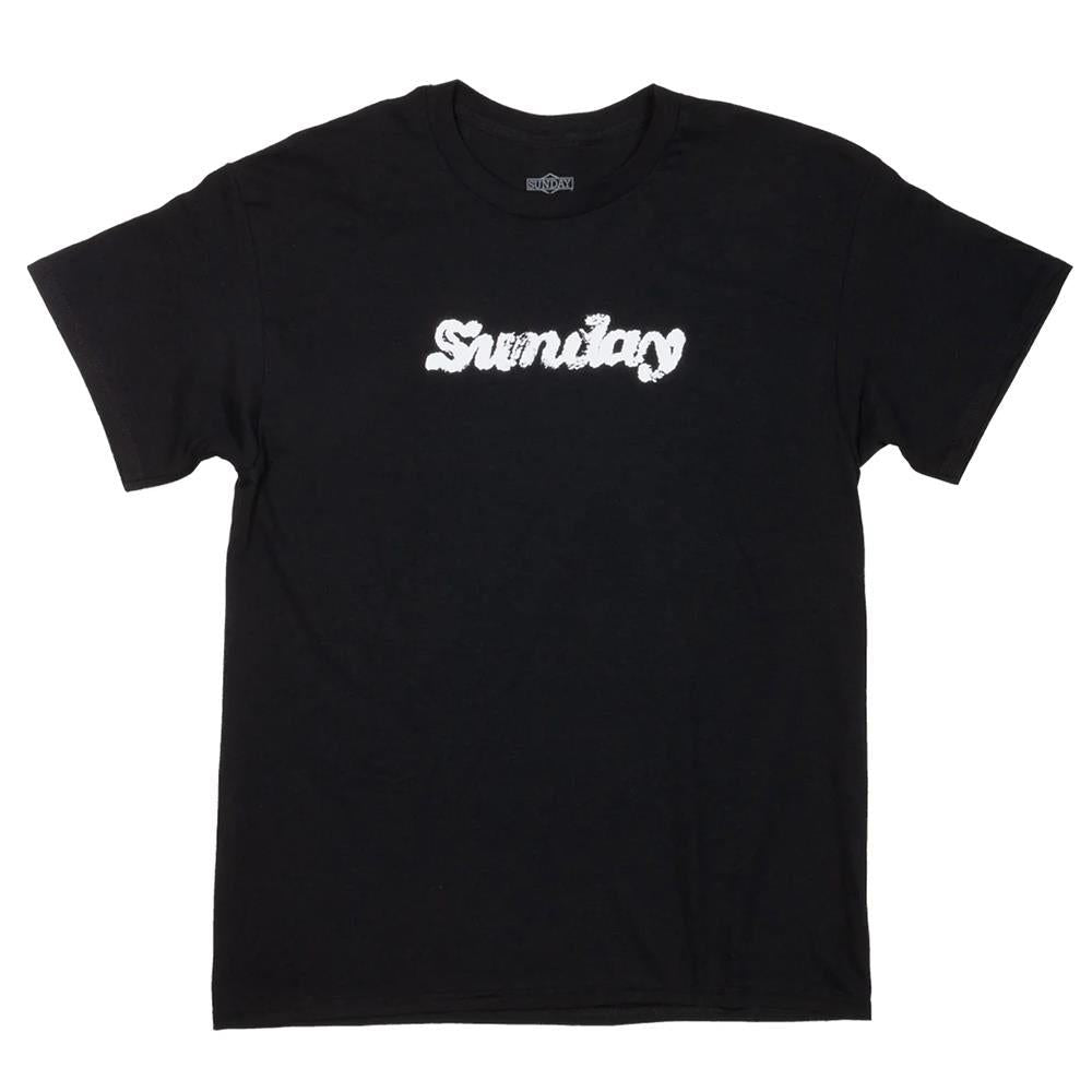  Sunday Hard Print T-Shirt - Black With White Ink、mySite、merchandisen