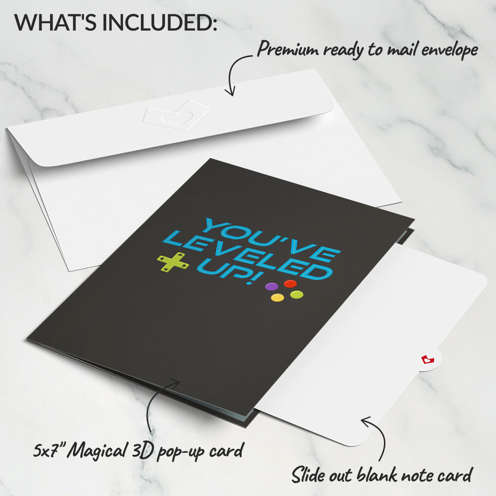 Leveled Up Gamer Birthday Pop-Up Card、mySite、solidvoid