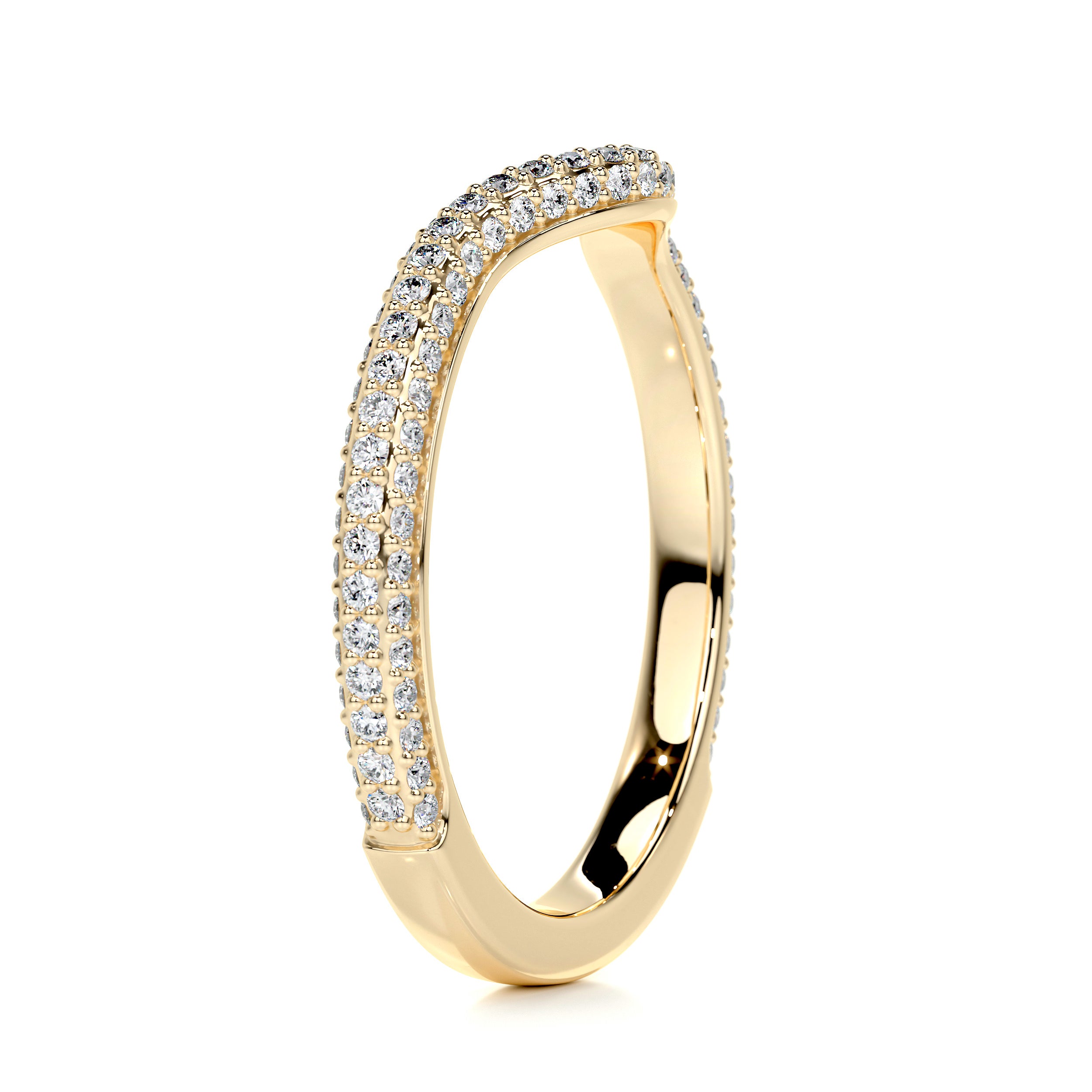 Anastasia Curved Wedding Ring (0.75 Carat) -18K Yellow Gold、mySite、hinf8tx79