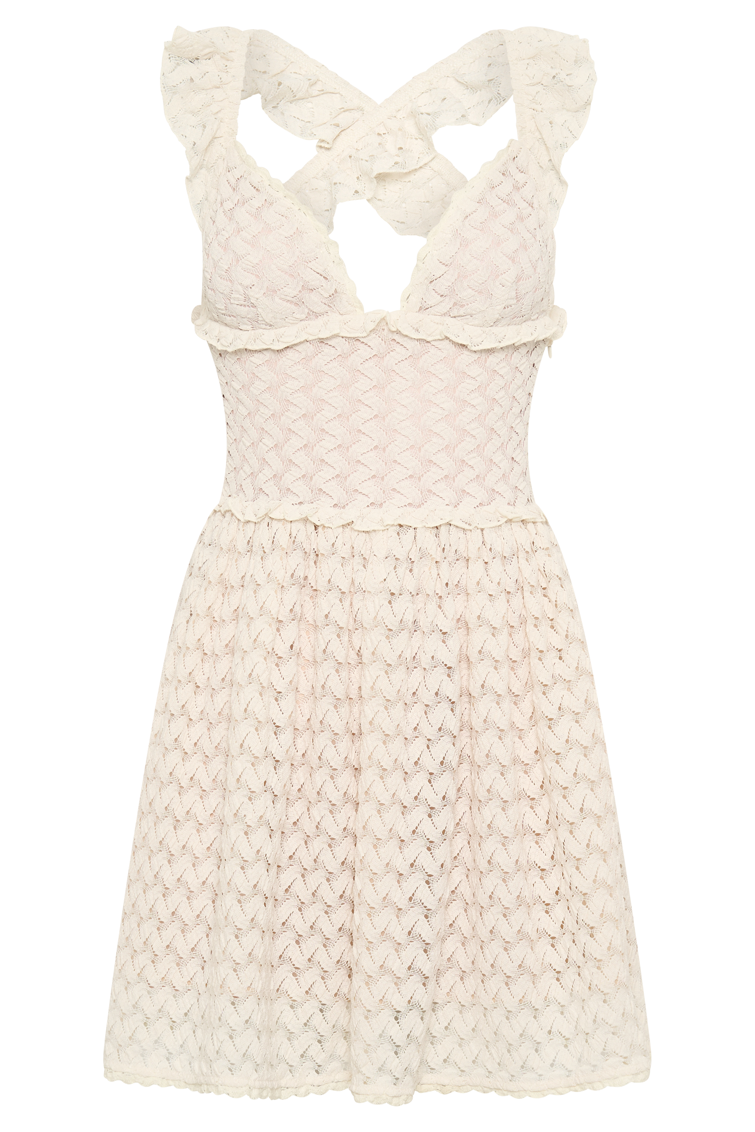 Ezra Lace Mini Dress - Ivory、mySite、solidvoid