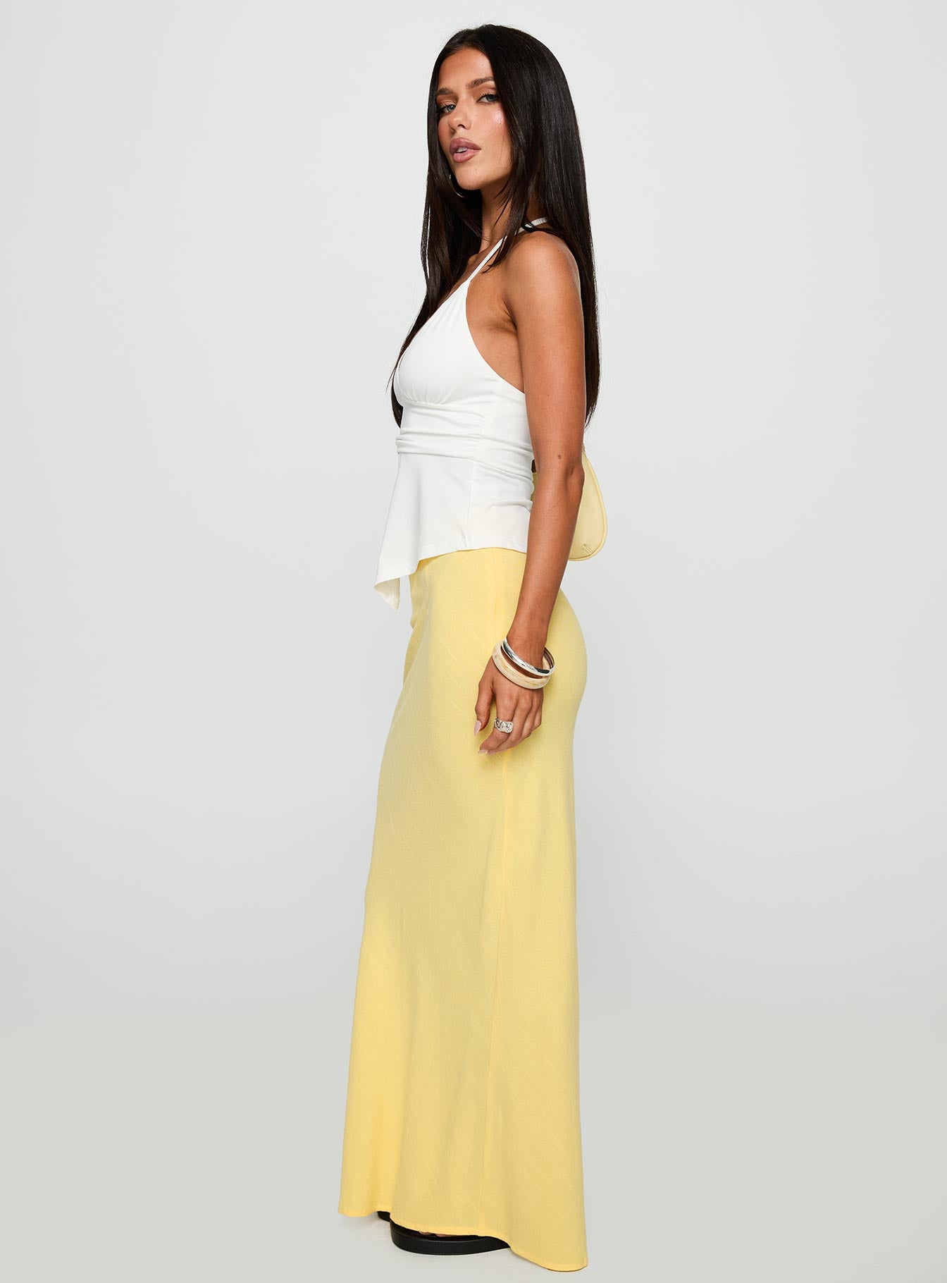 Jodie Maxi Skirt Lemon Yellow、mySite、solidvoid