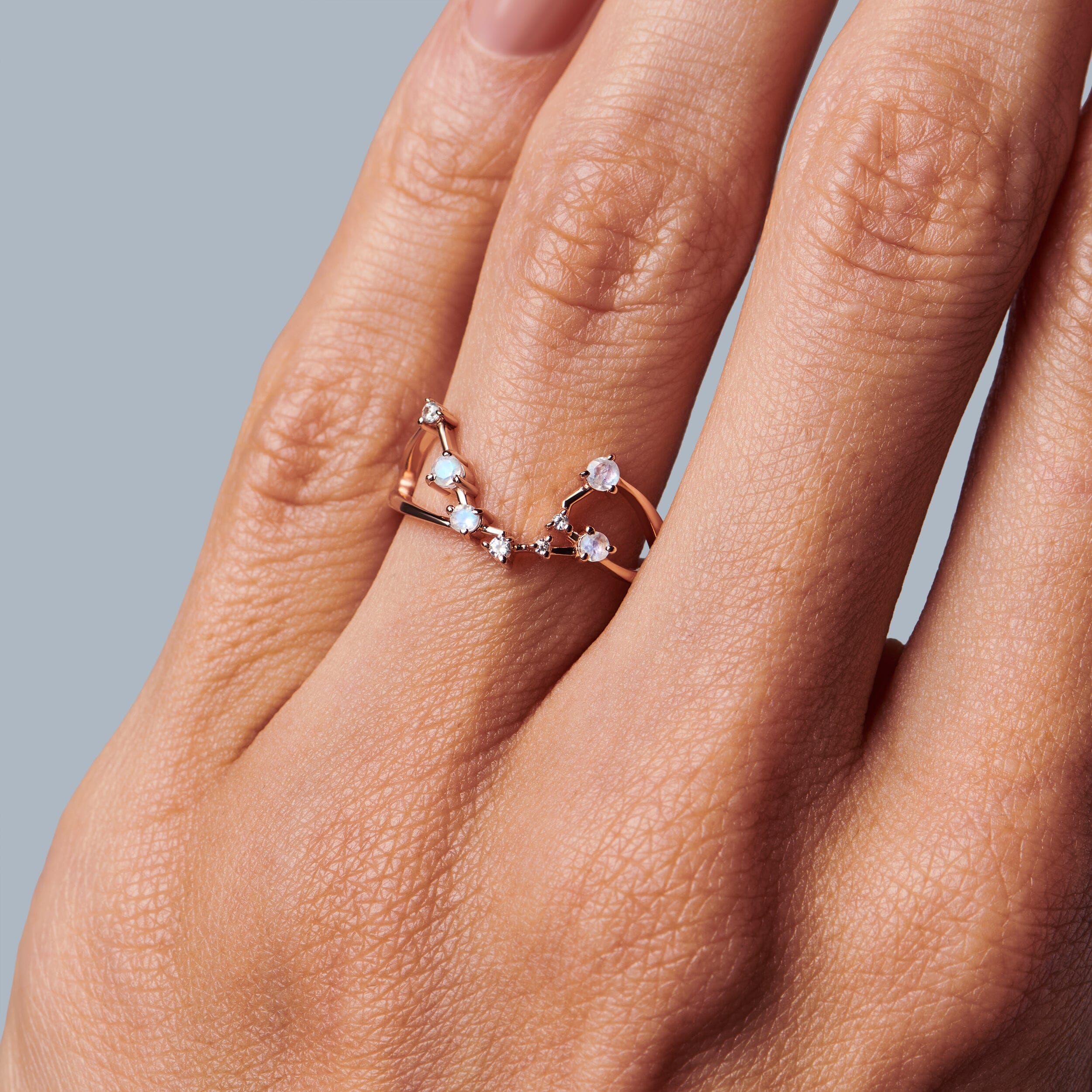Moonstone Ring - Aquarius Zodiac Constellation、mySite、hinf8tx79