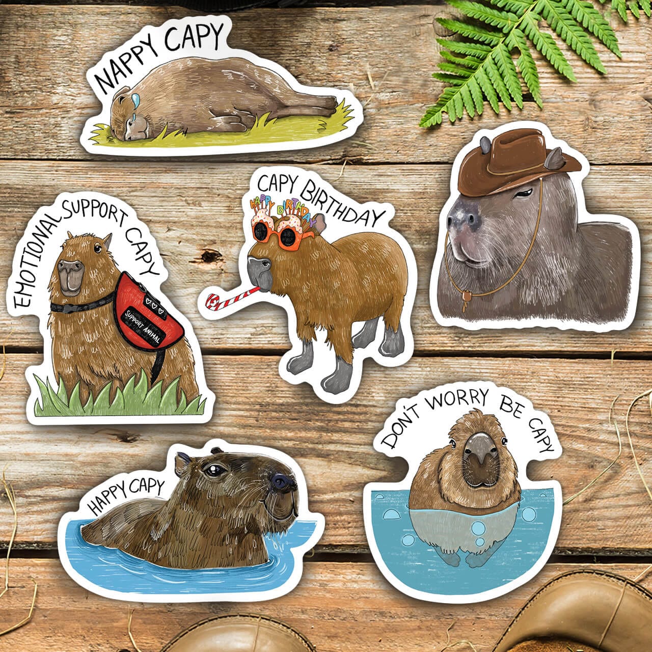  Capybara Sticker 6 Pack、mySite、ghnorth