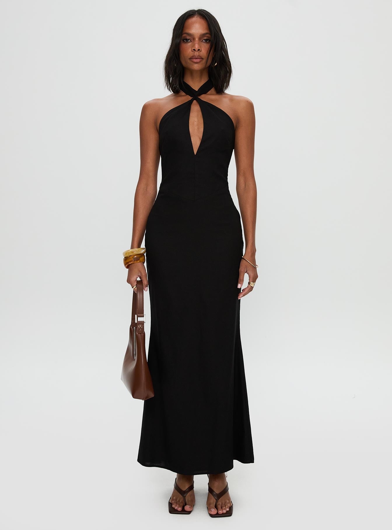 Rapture Halter Maxi Dress Black、mySite、solidvoid