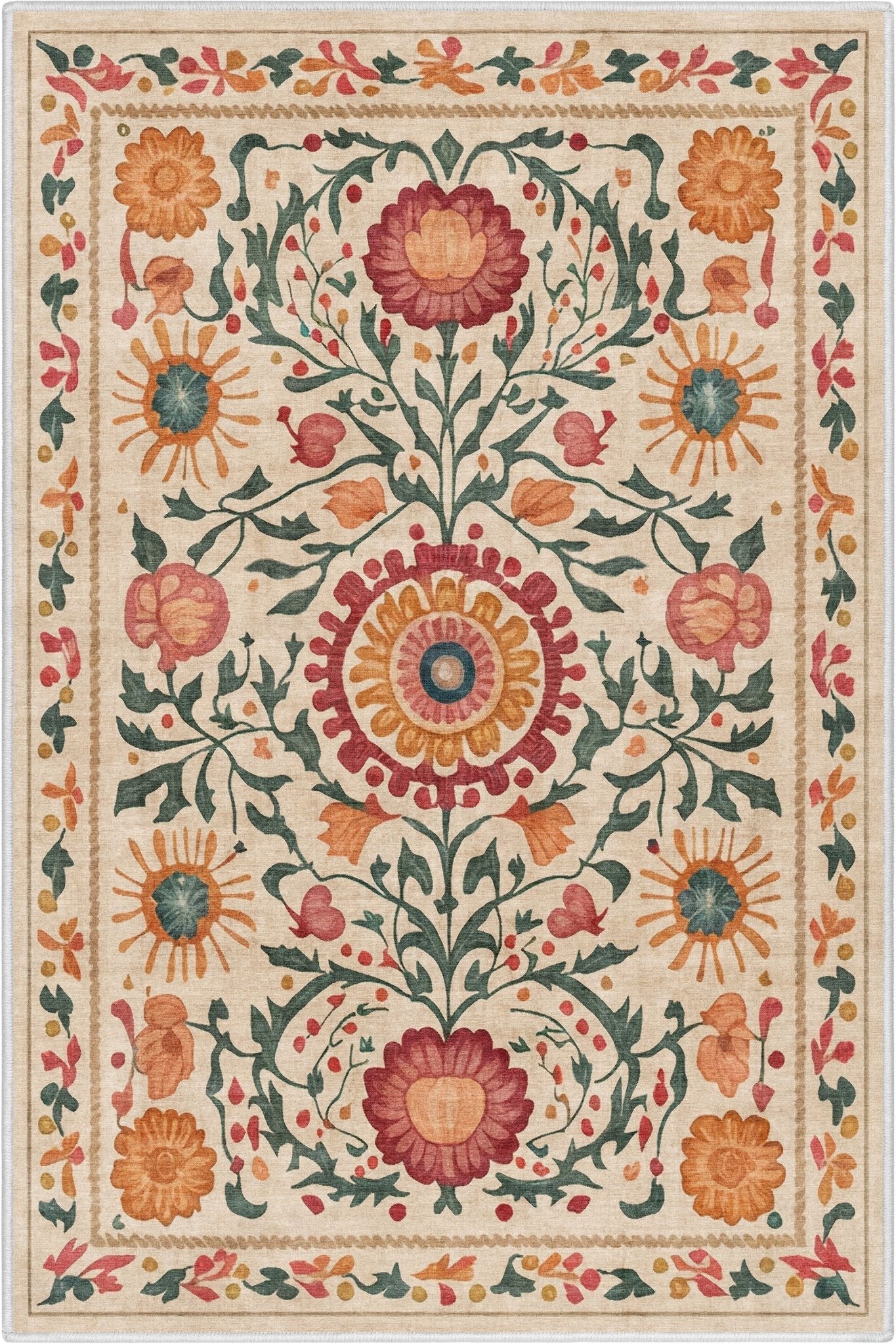 Apollo Botanical Floral Rug for Living Room, Dining Room, Bedroom and Kitchen、mySite、gigharbornorthrealestate