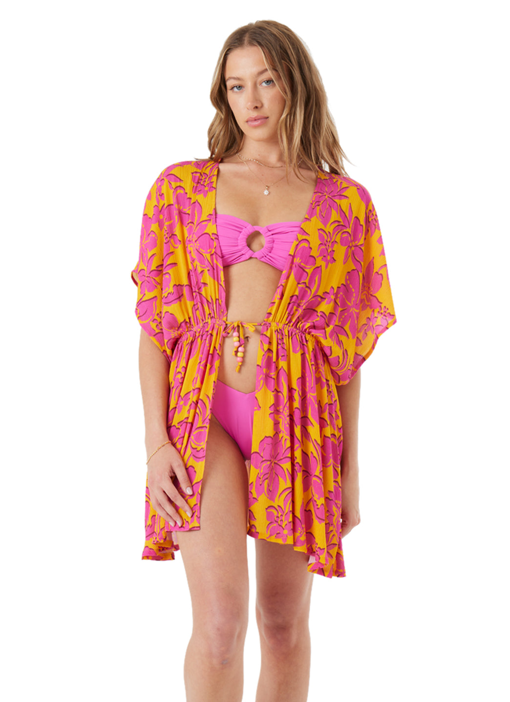 Roxy Women's Island Time Sun Kissed Kimono Cover Up、mySite、noshort