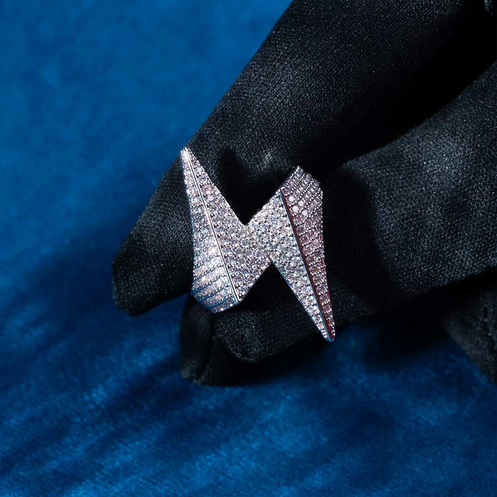 Moissanite Lightning Bolt Ring 14K Gold、mySite、hinf8tx79