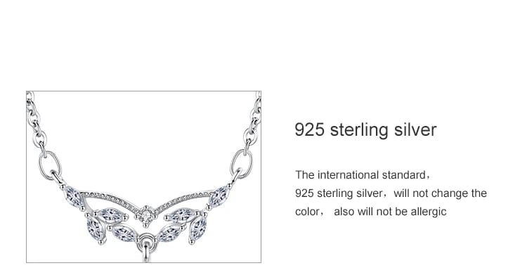 Dainty Pink Centerstone 925 Sterling Silver Necklace Elegant、mySite、g9winljtr