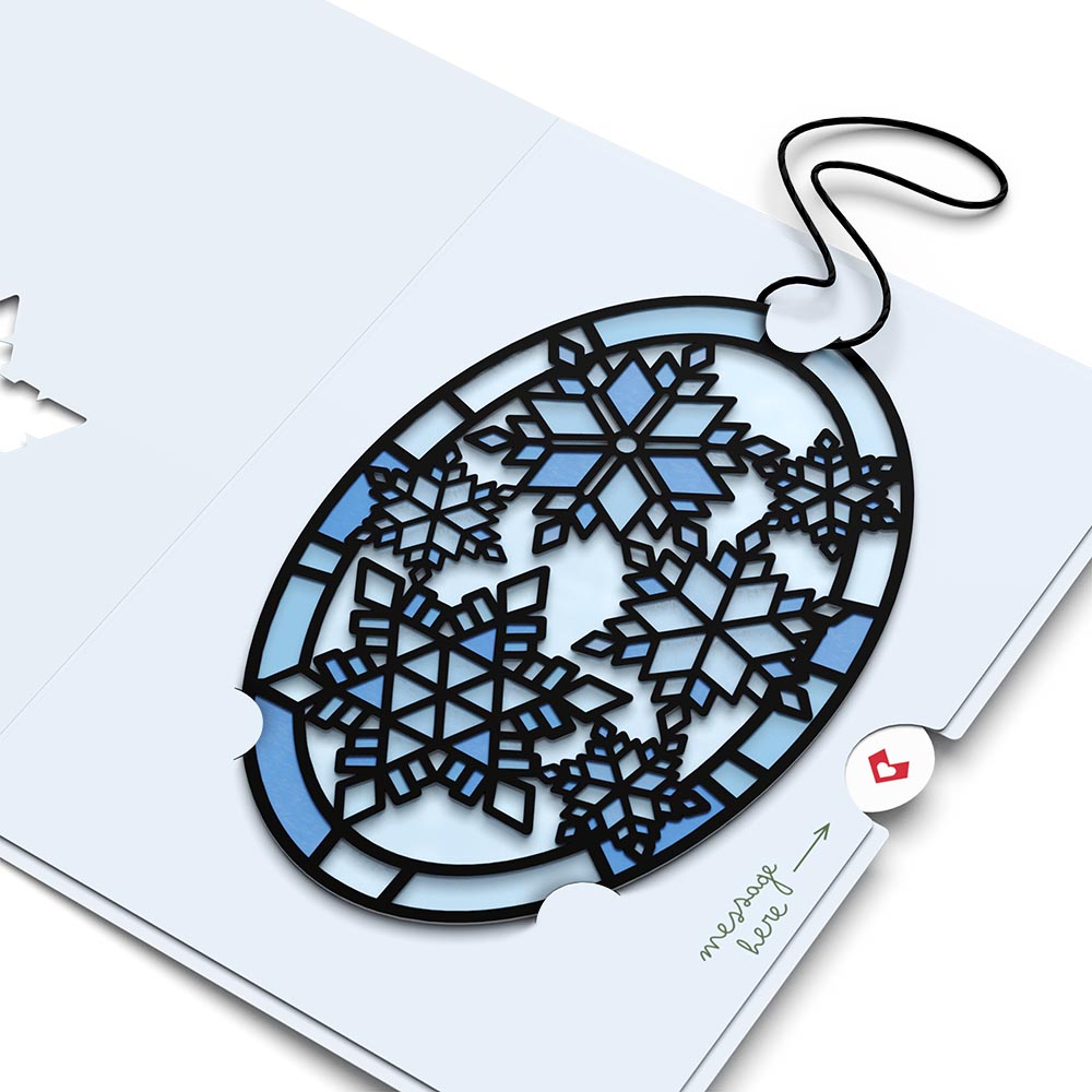 Let It Snow Snowflakes Suncatcher Card、mySite、solidvoid