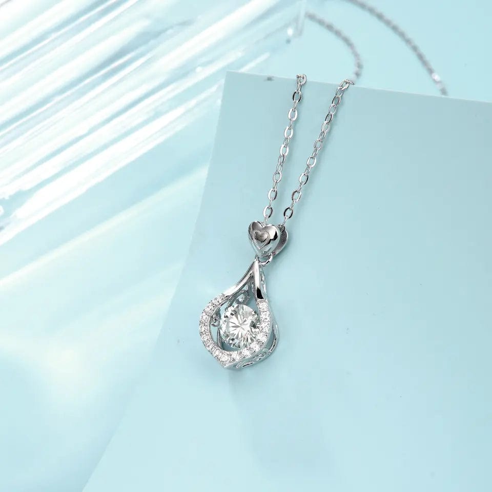 Hearts and Halo Moissanite Twinkle Set Necklace 925 Sterling Silver、mySite、g9winljtr