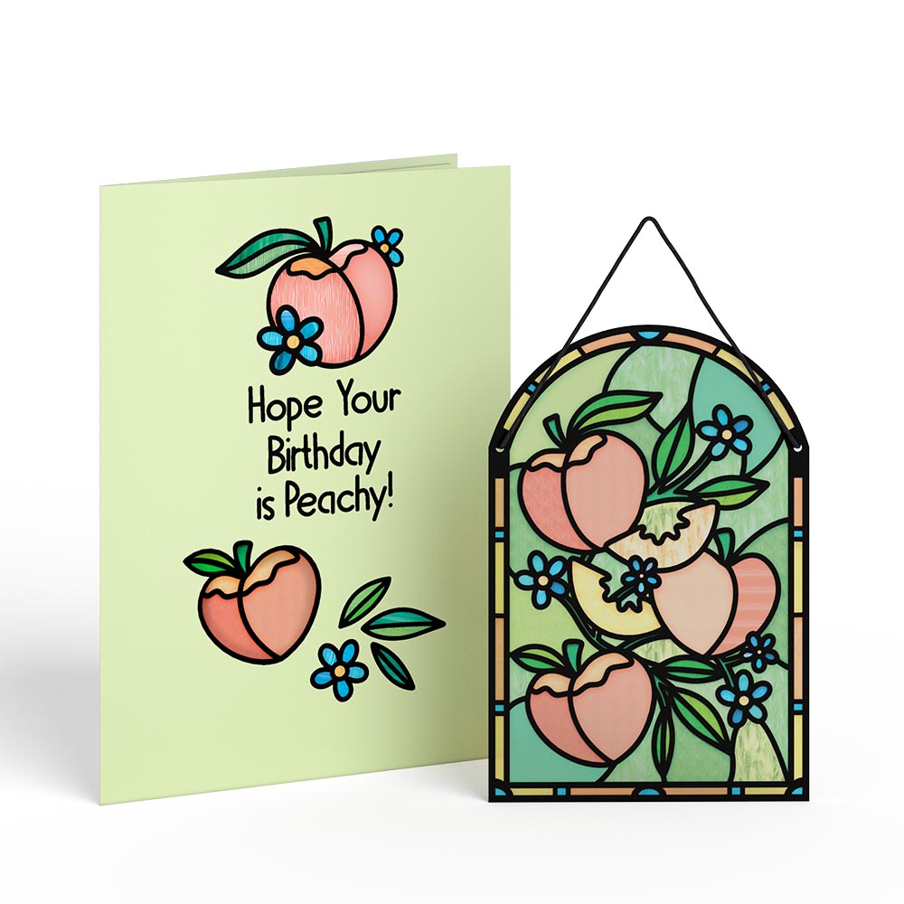 Peachy Birthday Peaches Suncatcher Card、mySite、solidvoid