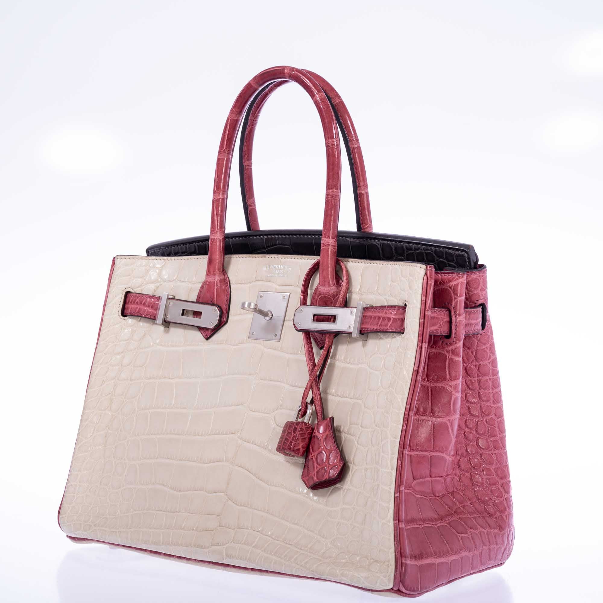 Hermès Birkin 30 HSS Tri-Color Beton, Gray Paris, Boise de Rose Alligator Brushed Palladium Hardware、mySite、garminoutage.com