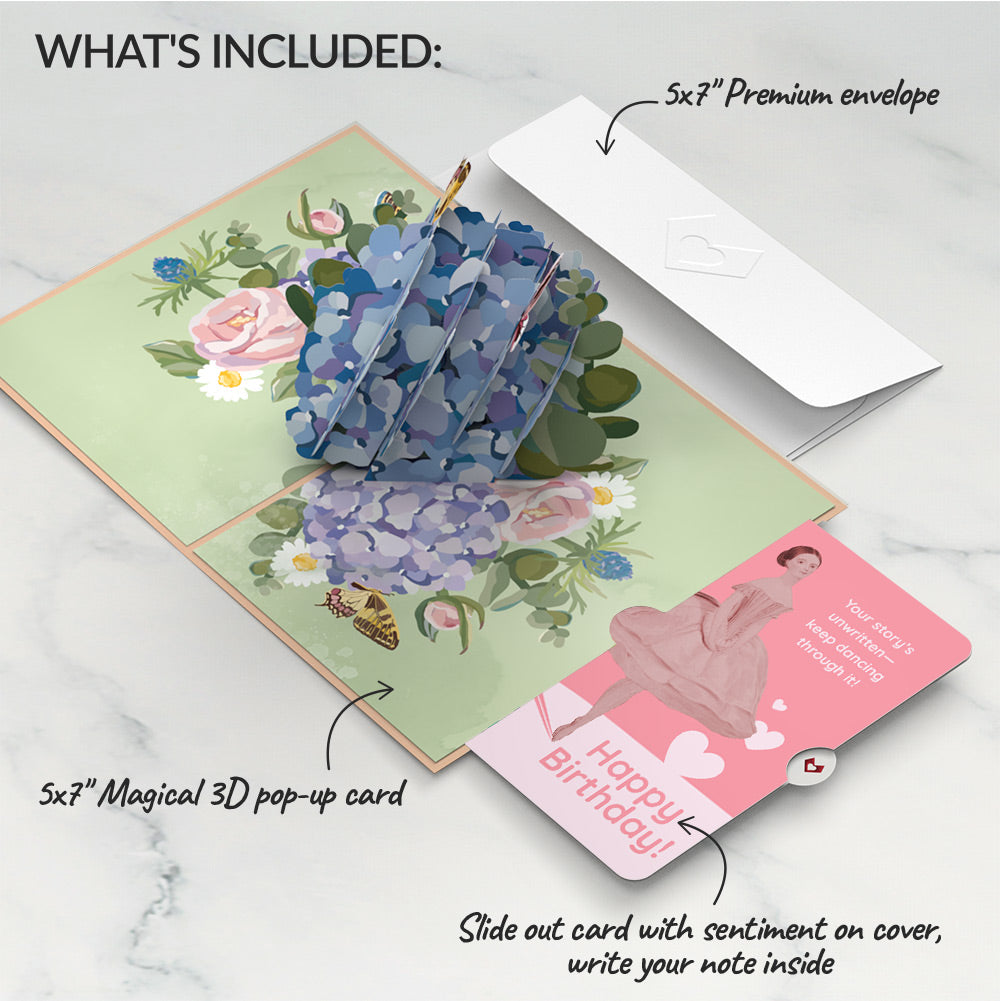 Hydrangea Butterflies Birthday Pop-Up Card and Dancing Through Life Sentiment Set、mySite、solidvoid