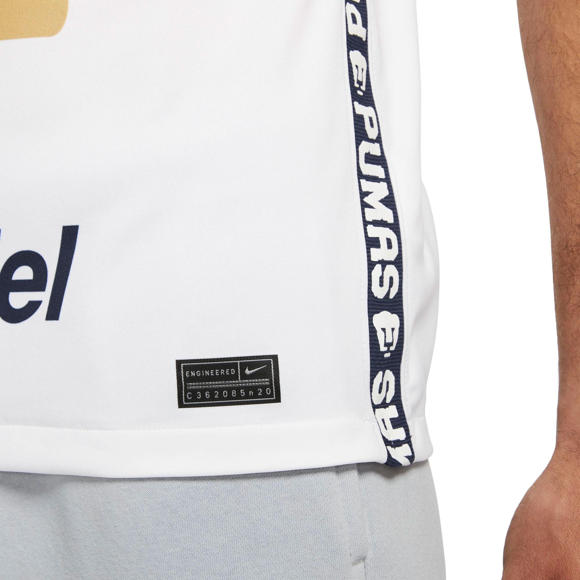 Nike Men's Pumas UNAM 2021/22 Home Jersey White/Gold、mySite、noshort