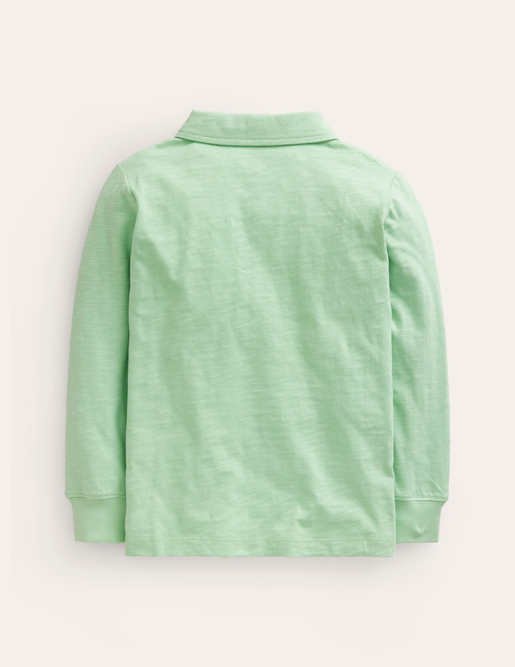  Slubbed Long-Sleeve Polo Shirt-Pistachio Green、mySite、ashleygrahame