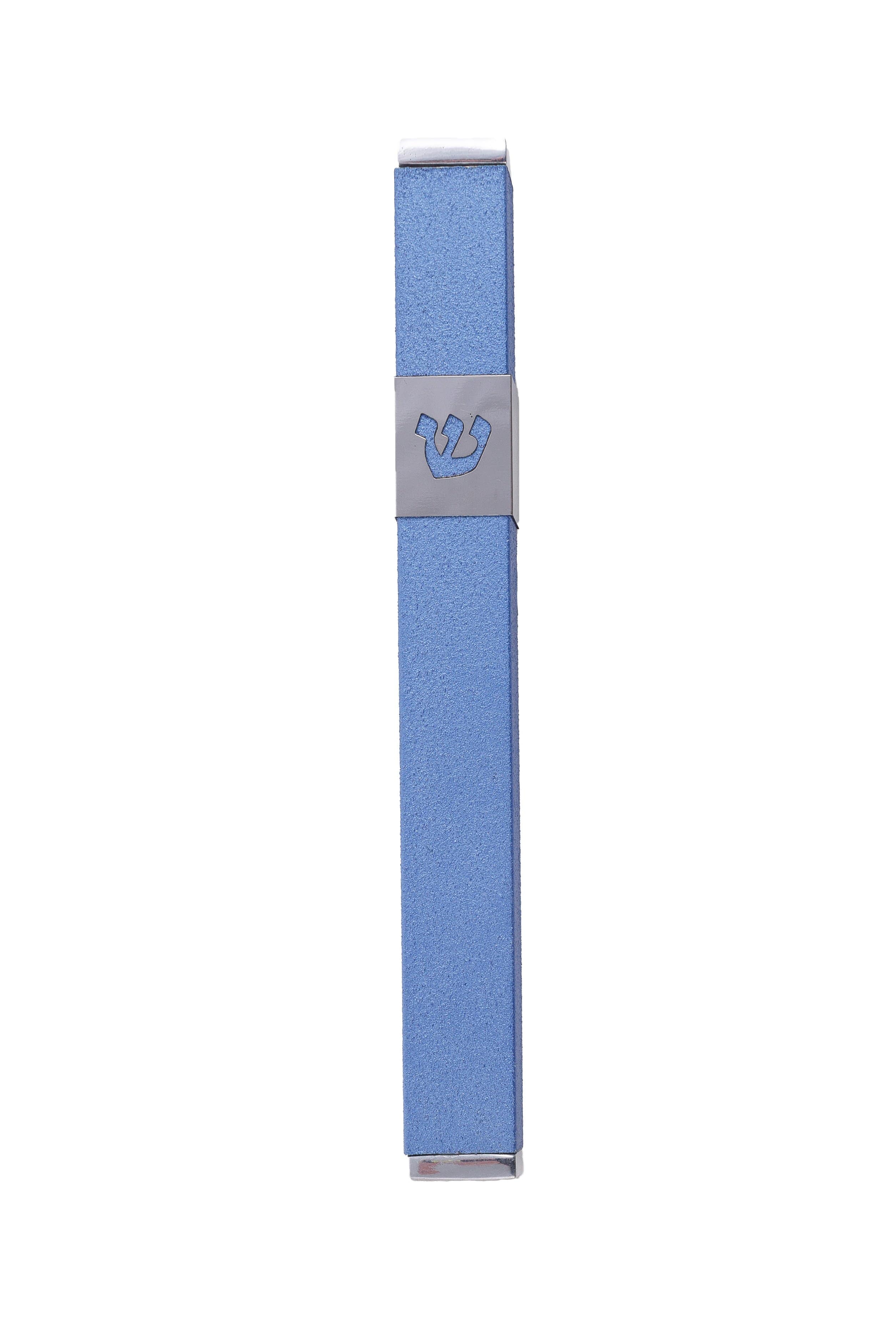 Stainless Steel Light Blue Mezuzah by Yair Emanuel、mySite、topwebapps