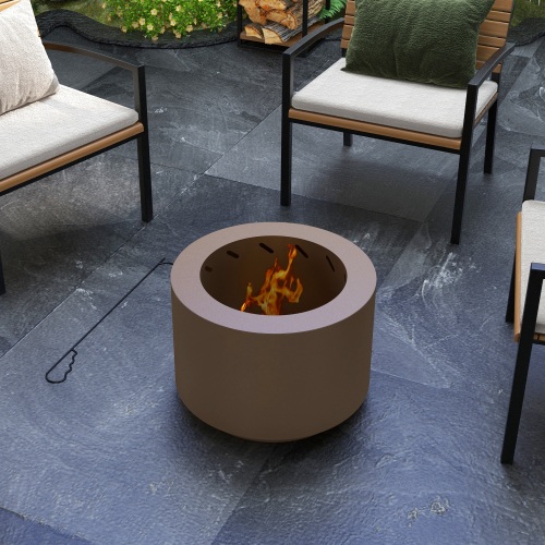Outsunny Smokeless Fire Pit, 19" Portable Wood Burning Firepit with Poker, Low Smoke Camping Bonfire Stove for Backyard Patio Picnic, Stainless Steel, Bronze、、eastwooduniform